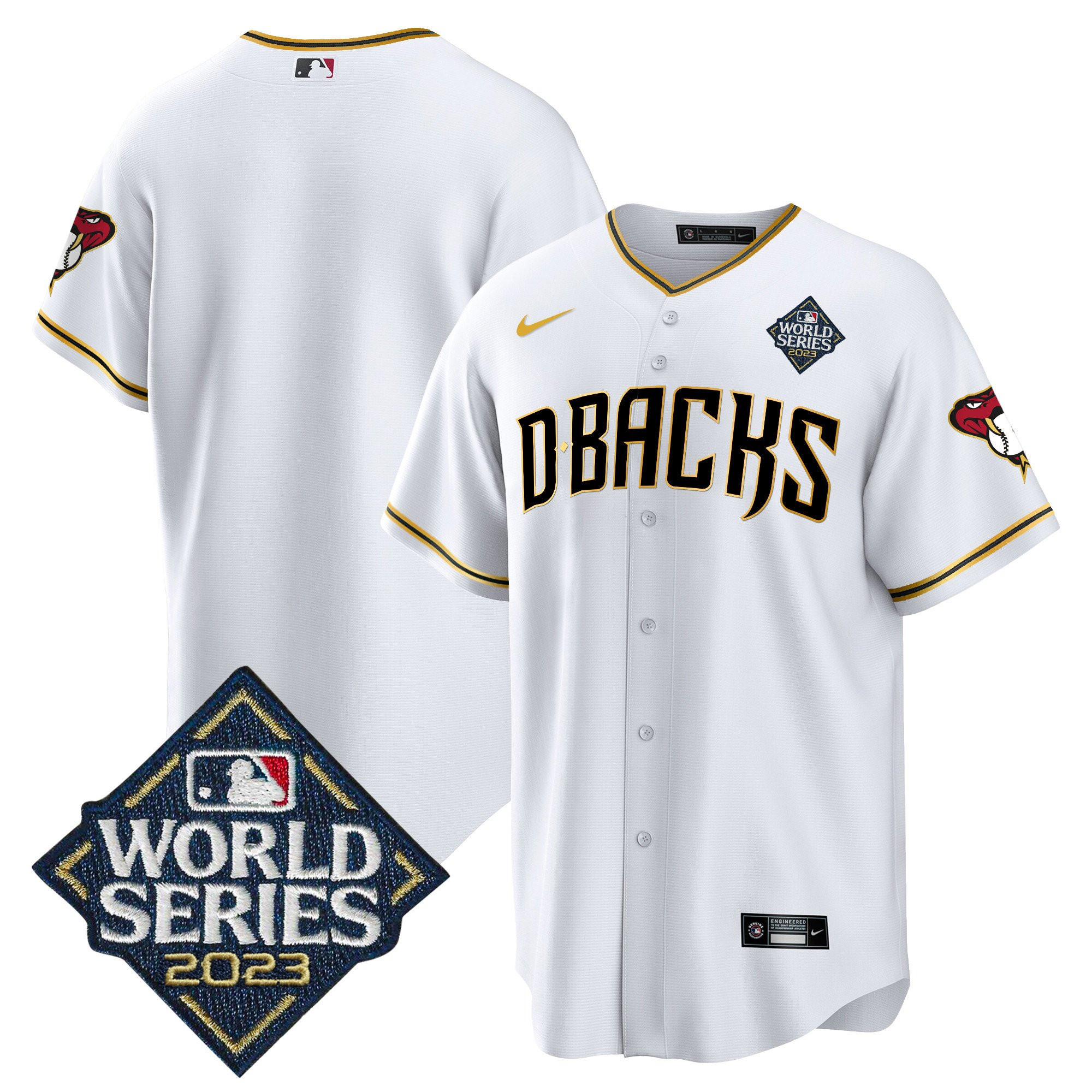 Arizona Diamondbacks 2023 World Series Men Jersey - White Gold