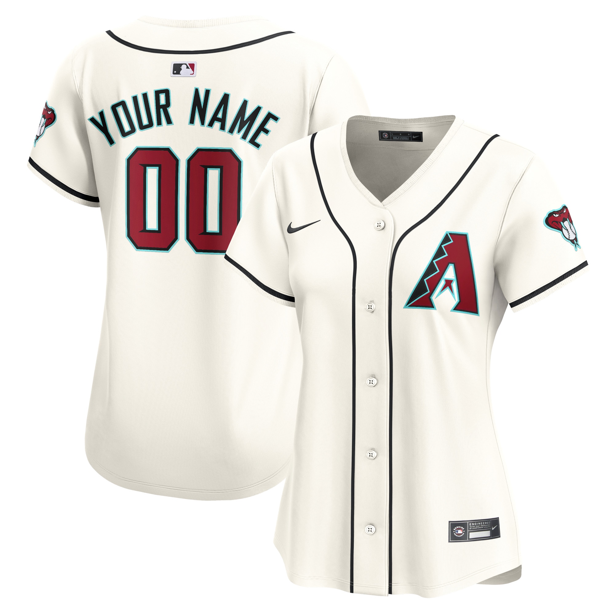 Arizona Diamondbacks Women's Home Limited Custom Jersey - White