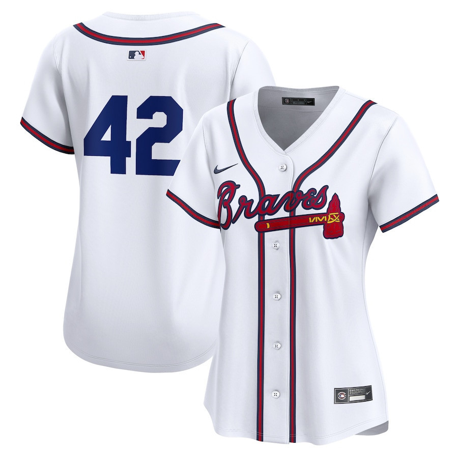 Atlanta Braves 2024 Jackie Robinson Day Home Limited Women Jersey - White