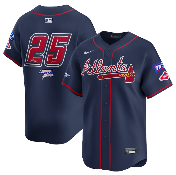 Atlanta Braves #25 Navy 2025 MLB Speedway Classic Alternate Limited Jersey