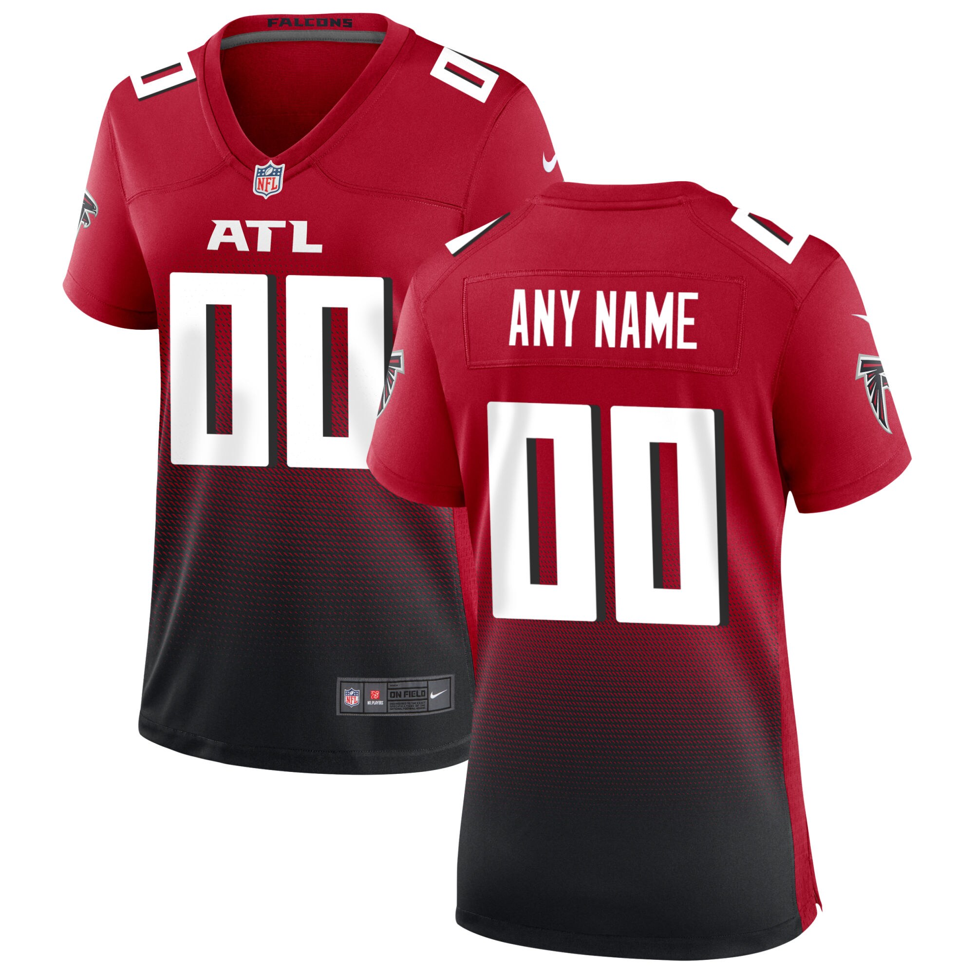 Atlanta Falcons Women's Alternate Custom Game Jersey - Red