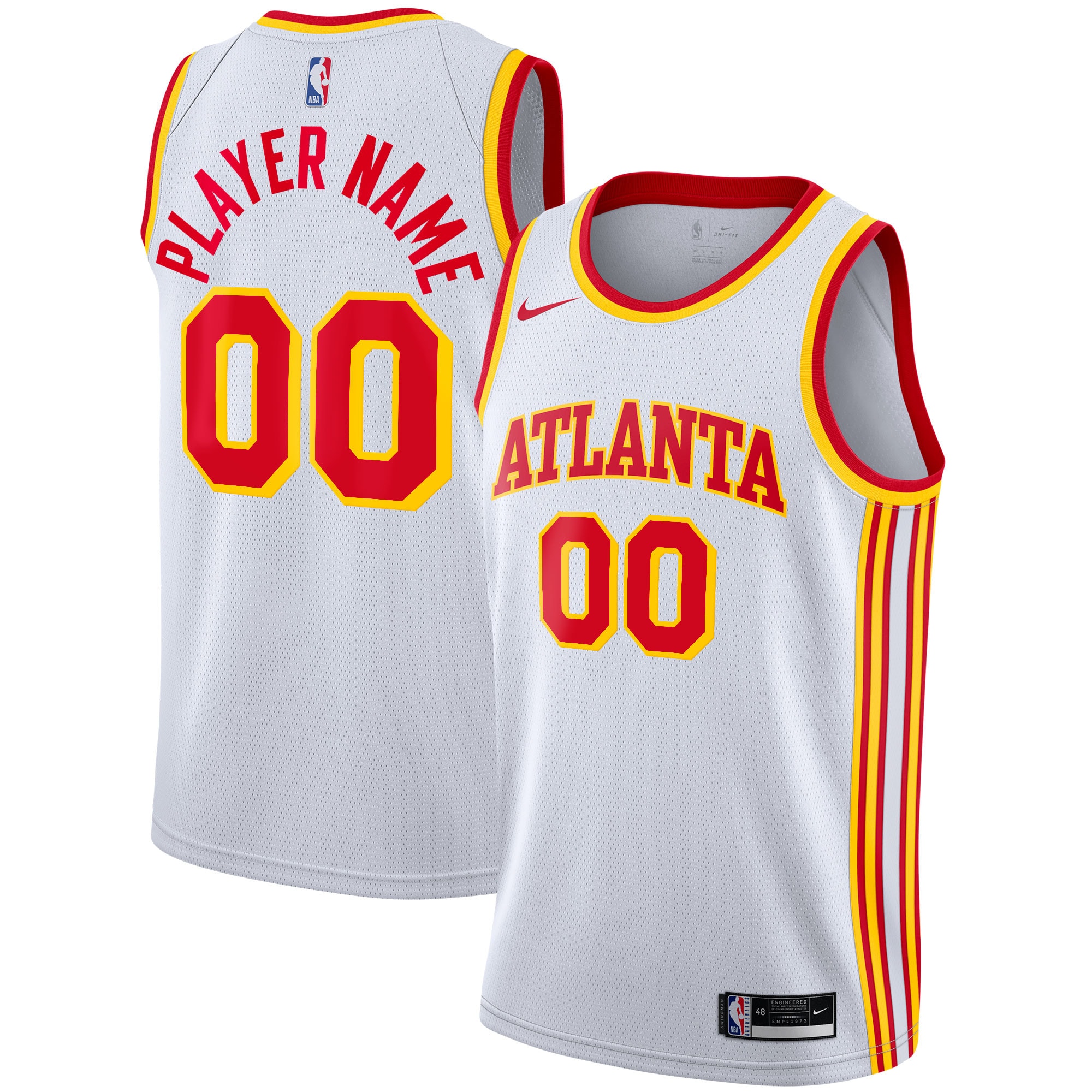 Atlanta Hawks 2020\/21 Swingman Custom Jersey - Association Edition - White