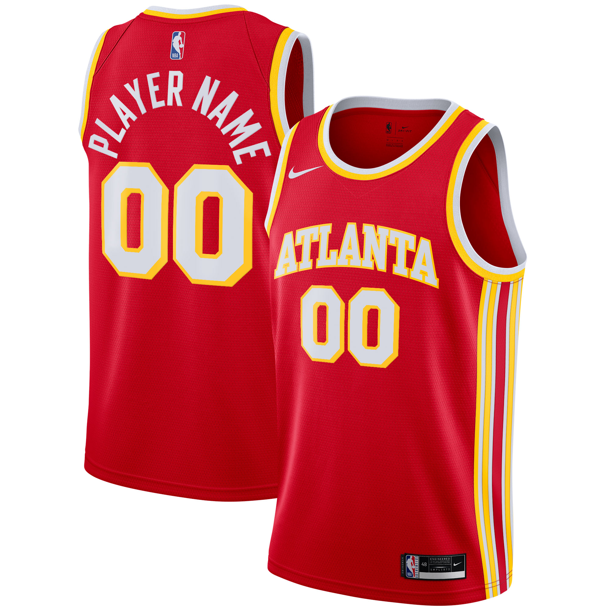 Atlanta Hawks 2020\/21 Swingman Custom Jersey - Icon Edition - Red