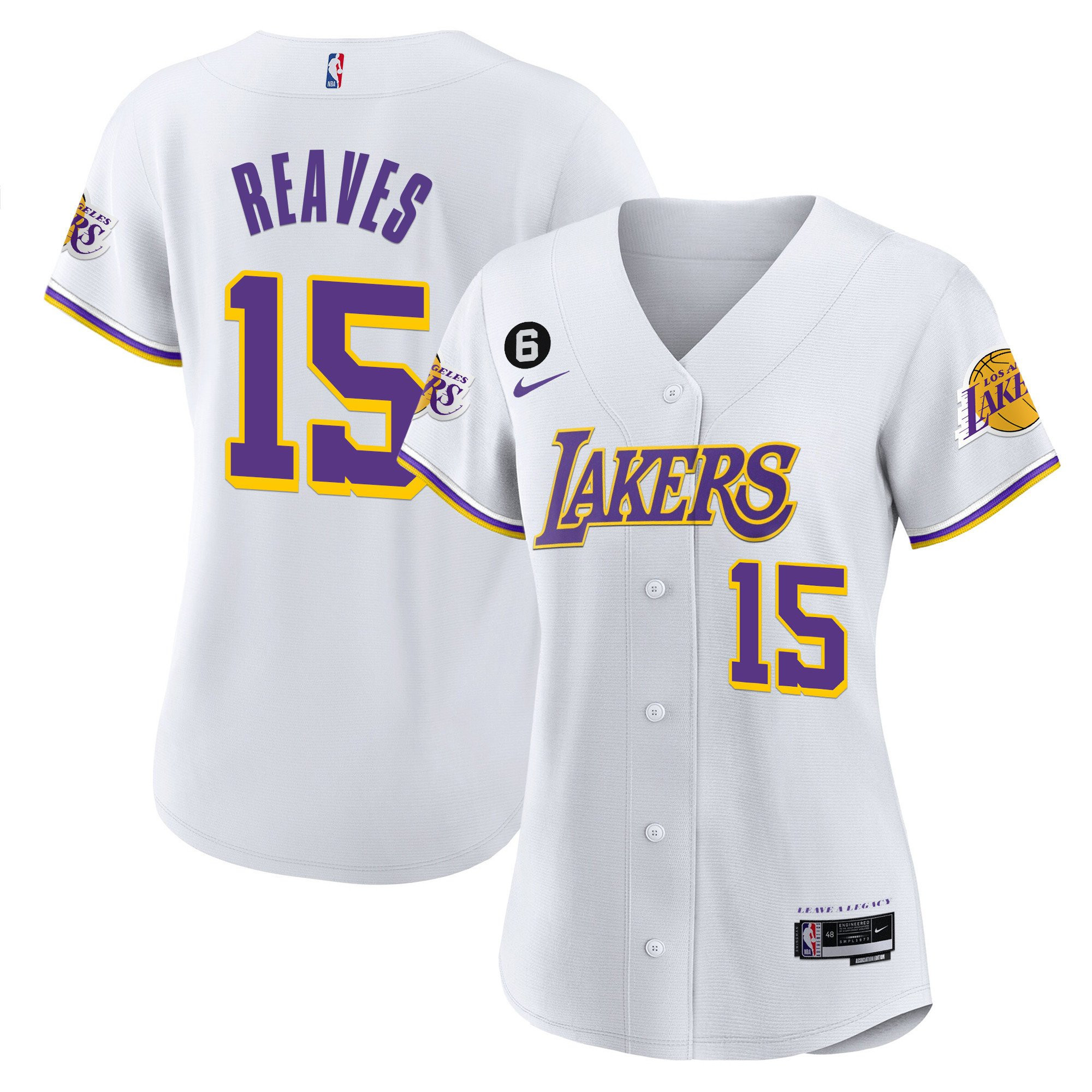 Austin Reaves 15 Los Angeles Lakers Baseball Jersey - White