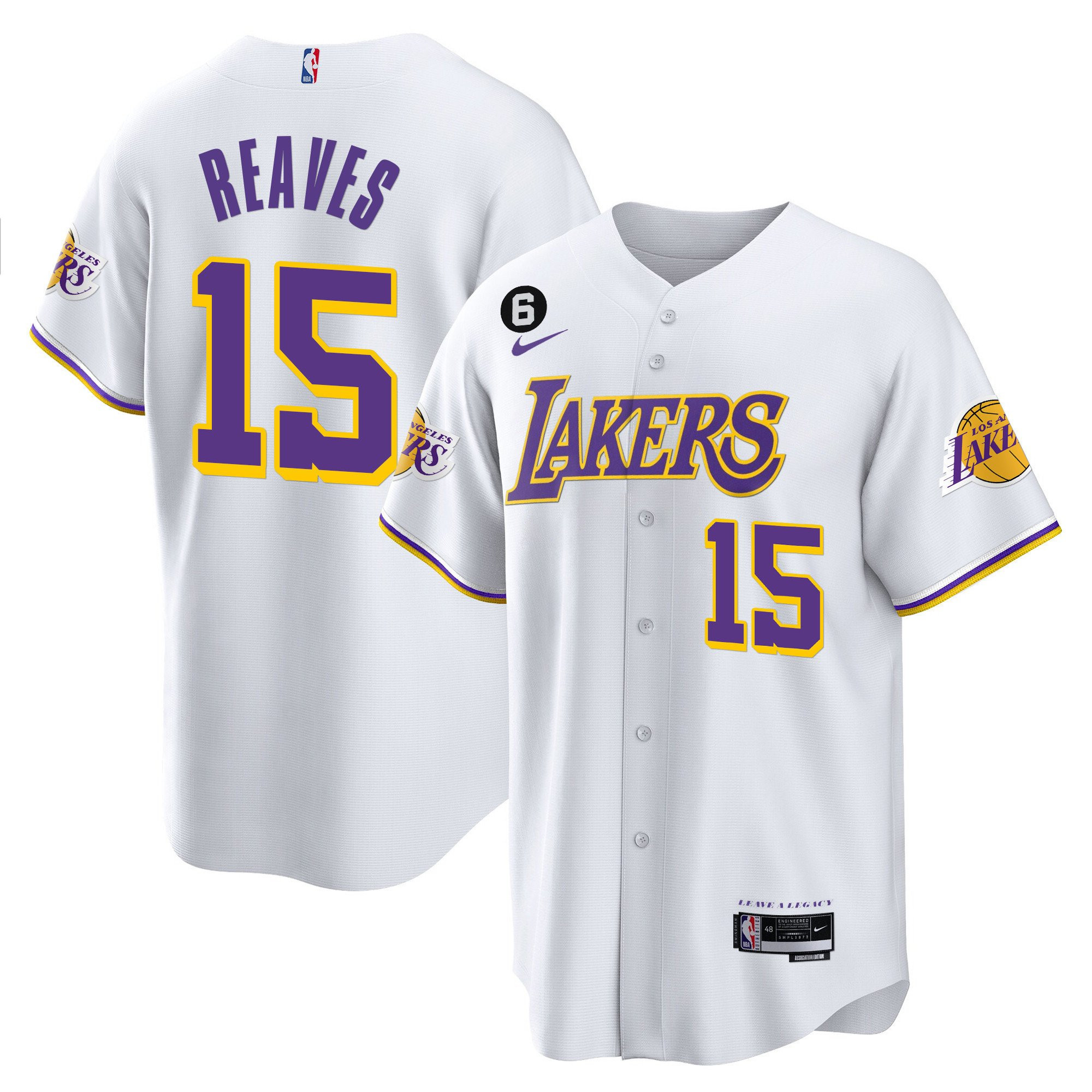 Austin Reaves 15 Los Angeles Lakers Baseball Men Jersey - White