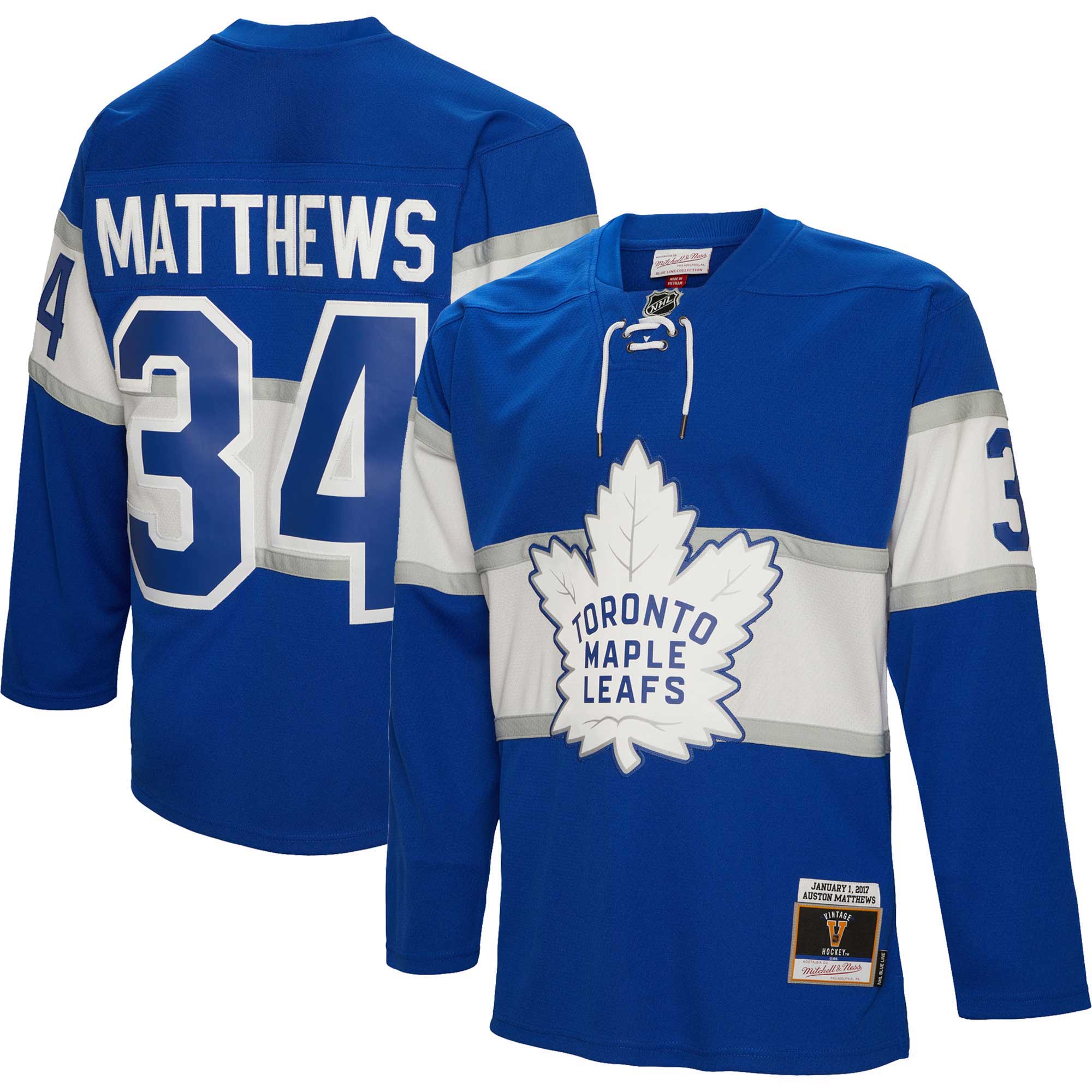 Auston Matthews Toronto Maple Leafs Mitchell & Ness 2017 Winter Classic Blue Line Player Jersey - Blue