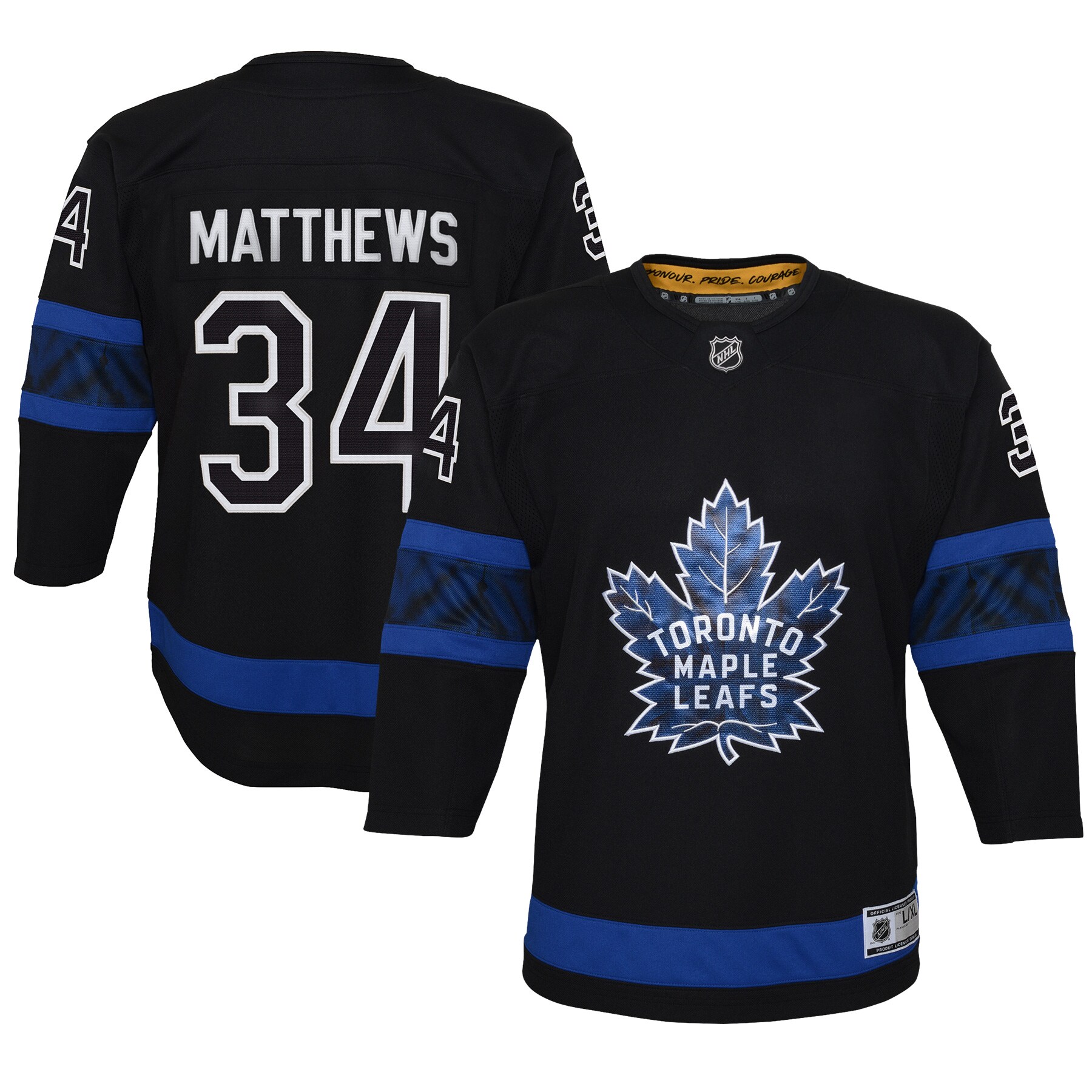 Auston Matthews Toronto Maple Leafs Youth Alternate Premier Player Jersey - Black