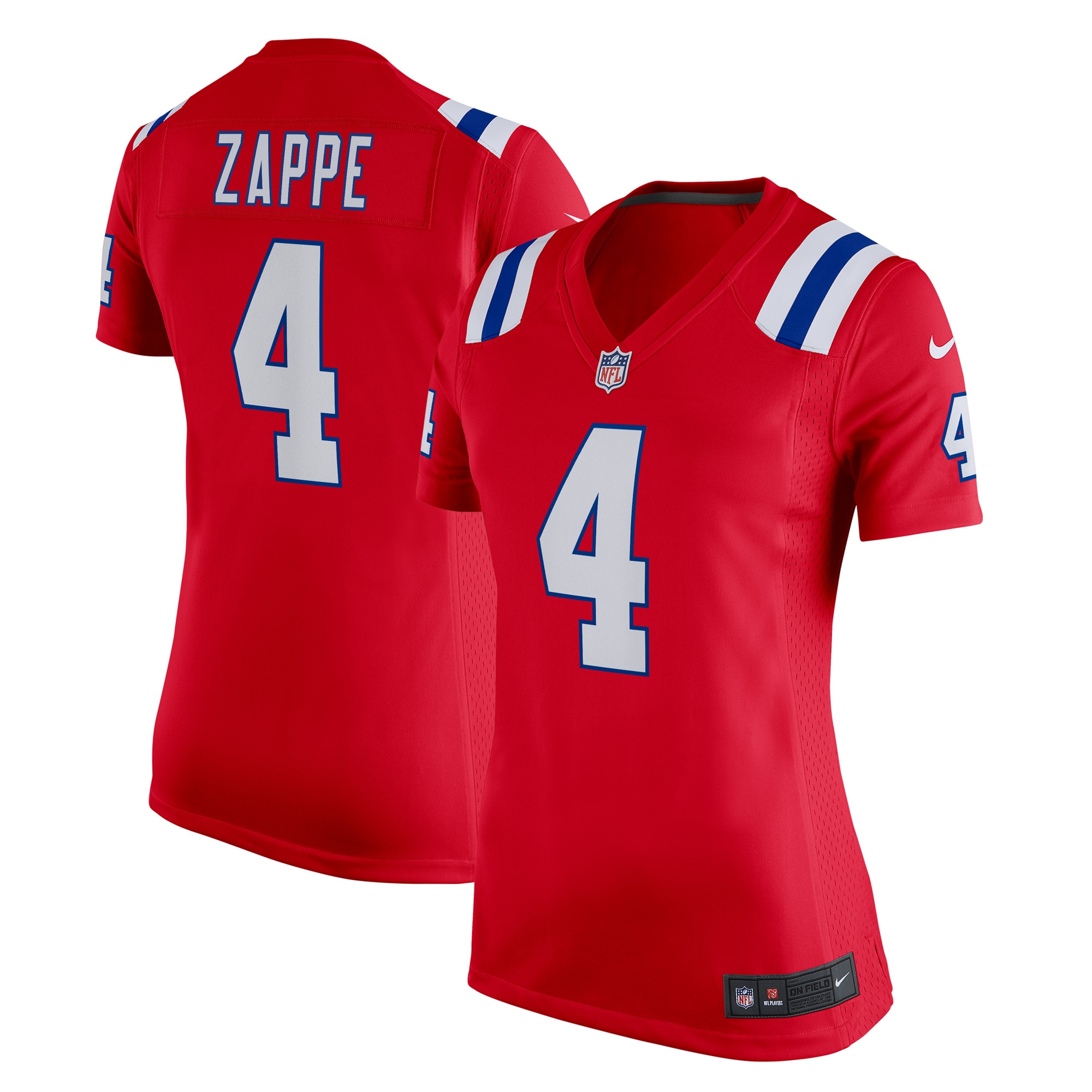 Bailey Zappe New England Patriots Women's Alternate Game Player Jersey - Red