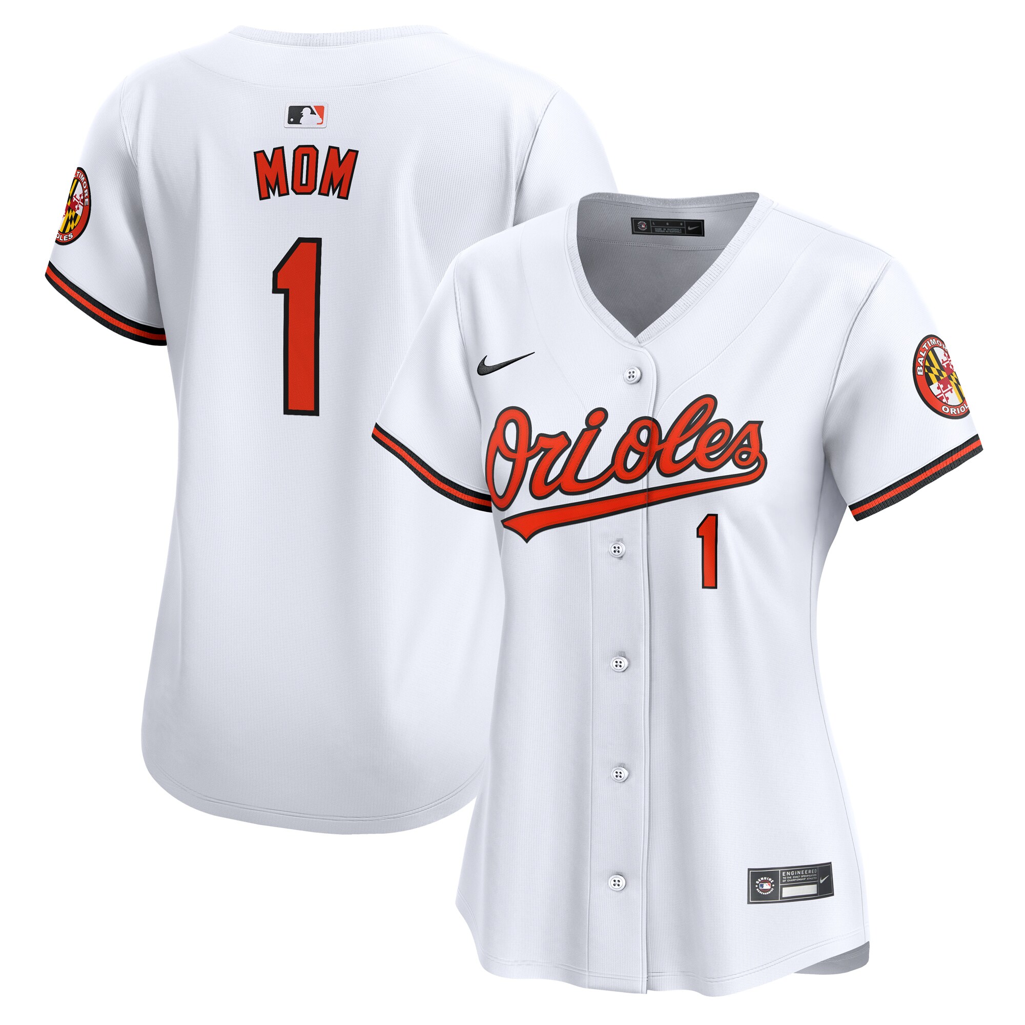 Baltimore Orioles Women's #1 Mom Home Limited Jersey - White
