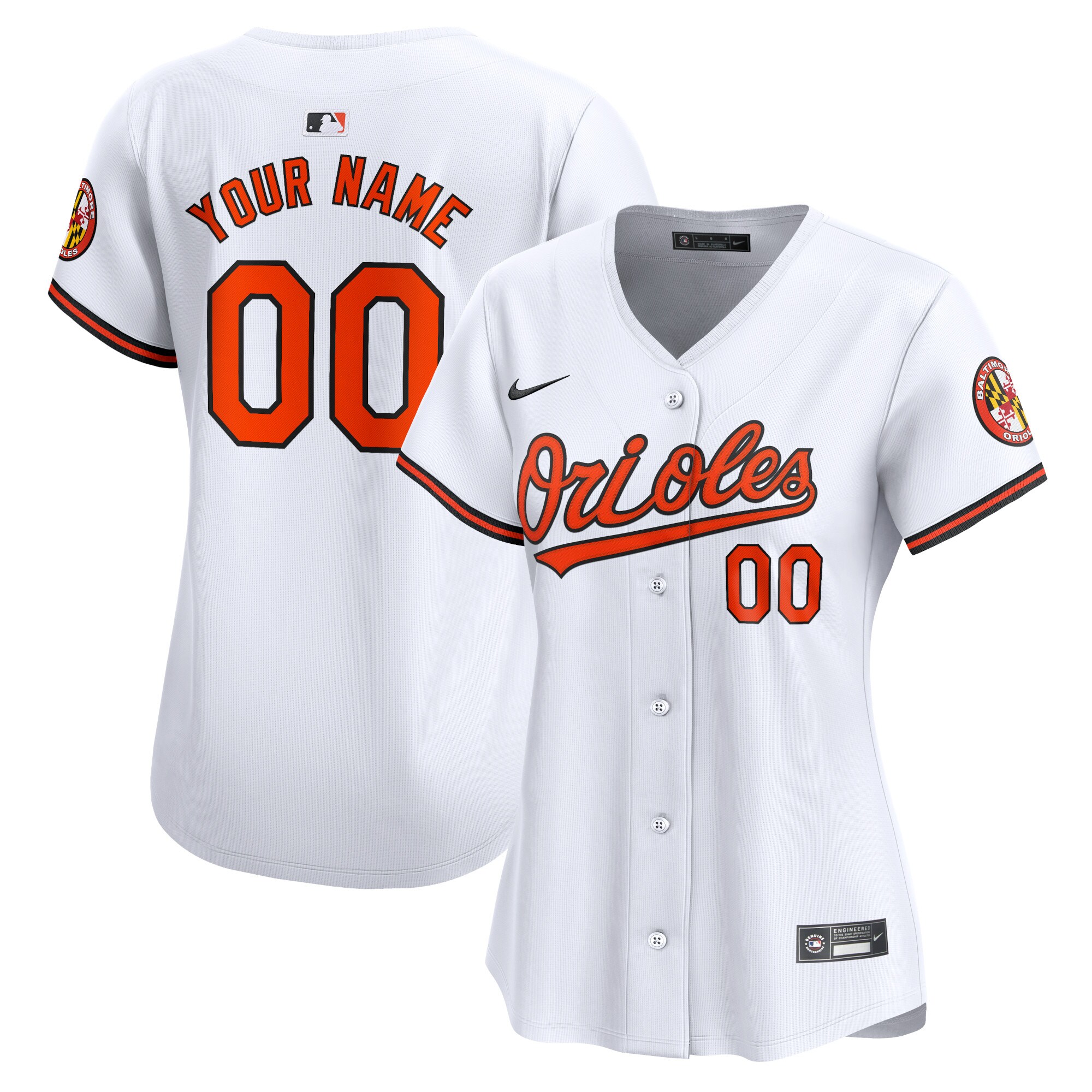 Baltimore Orioles Women's Home Limited Custom Jersey - White