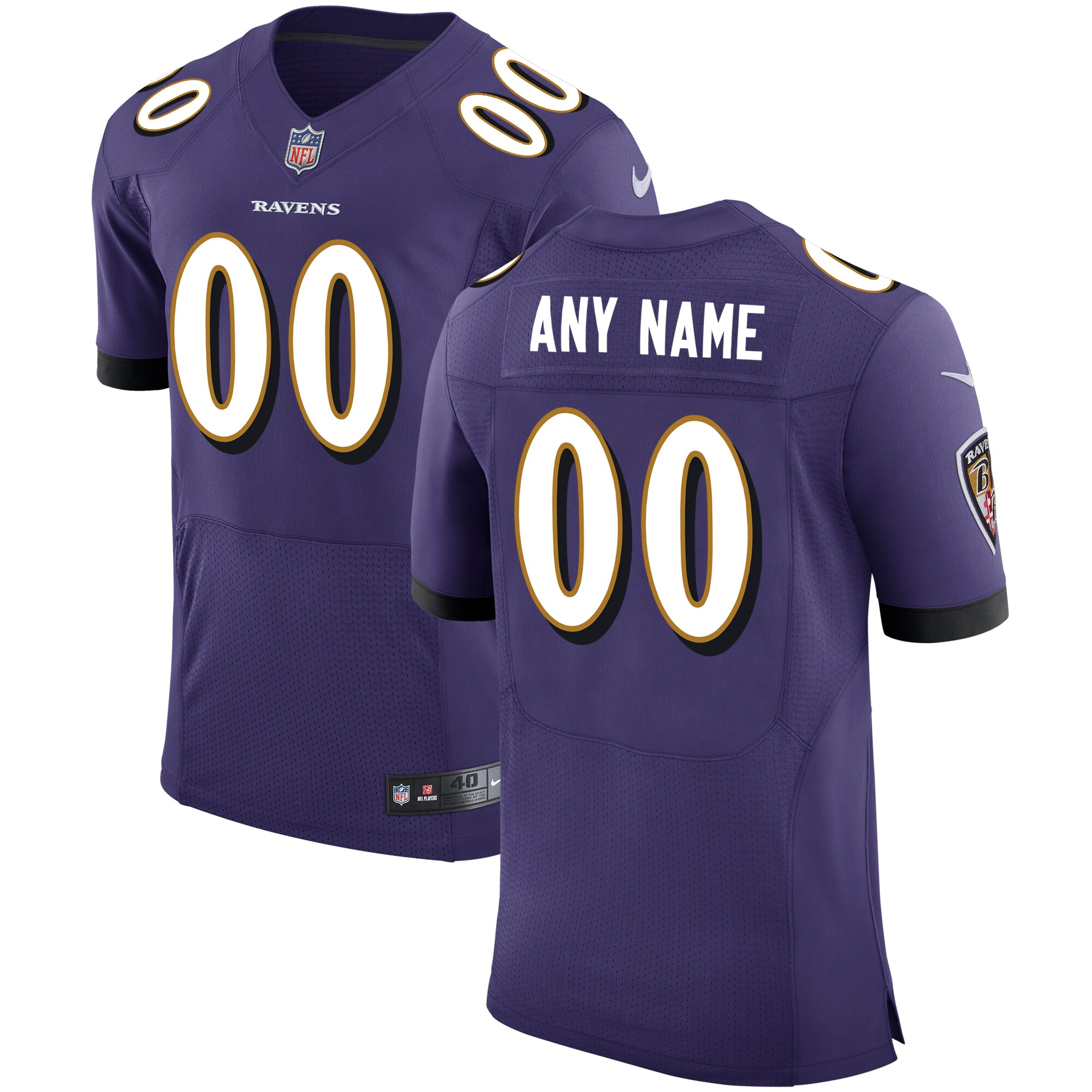 Baltimore Ravens Speed Machine Custom Elite Jersey - Purple