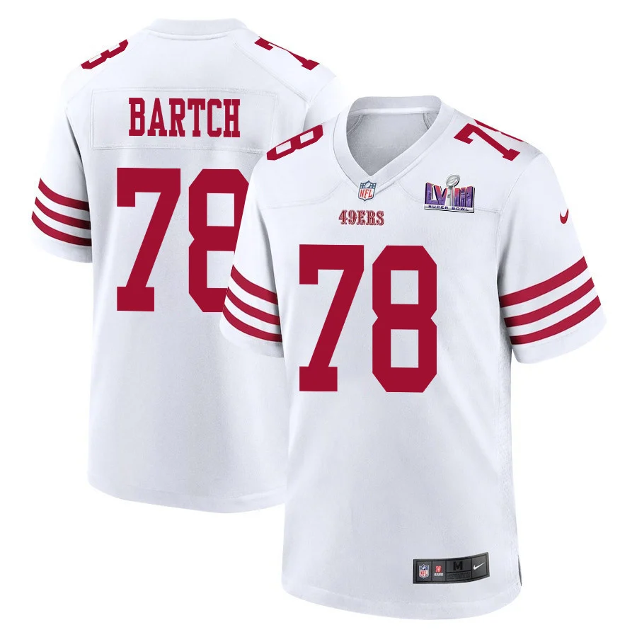 Ben Bartch 78 San Francisco 49ers Super Bowl LVIII Patch Game Men Jersey - White