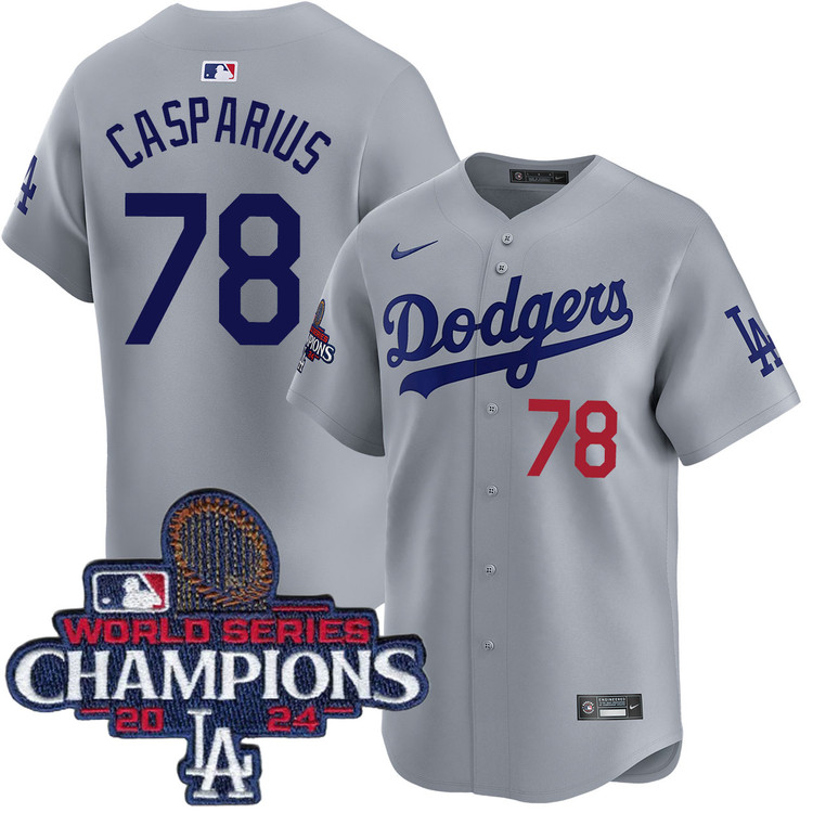 Ben Casparius Los Angeles Dodgers Alternate Road Limited World Series Champions Jersey