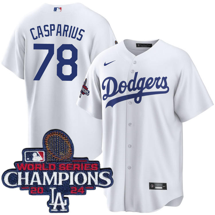 Ben Casparius Los Angeles Dodgers Youth Home World Series Champions Jersey