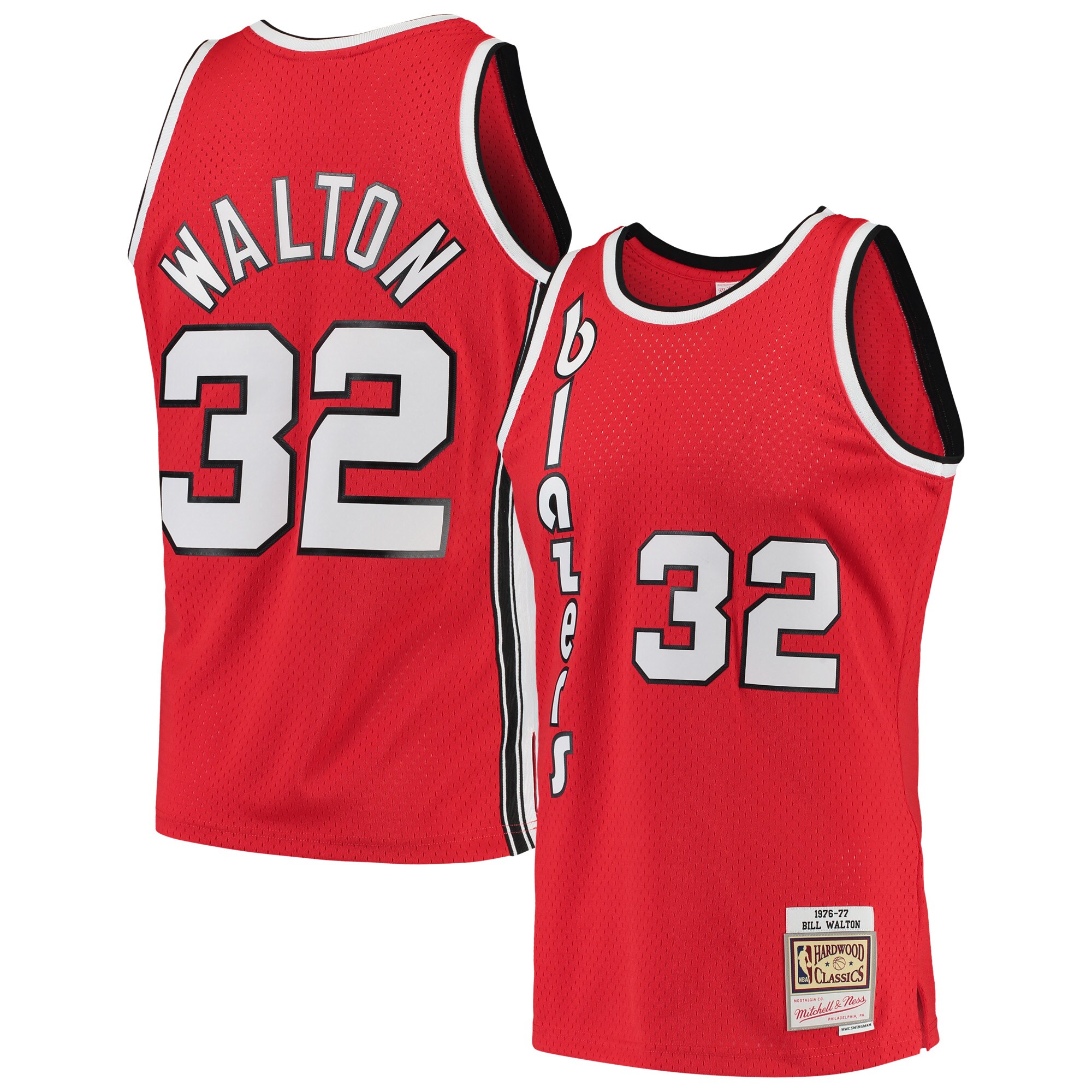 Bill Walton Portland Trail Blazers Mitchell & Ness 1976\/77 Hardwood Classics Swingman Jersey - Red