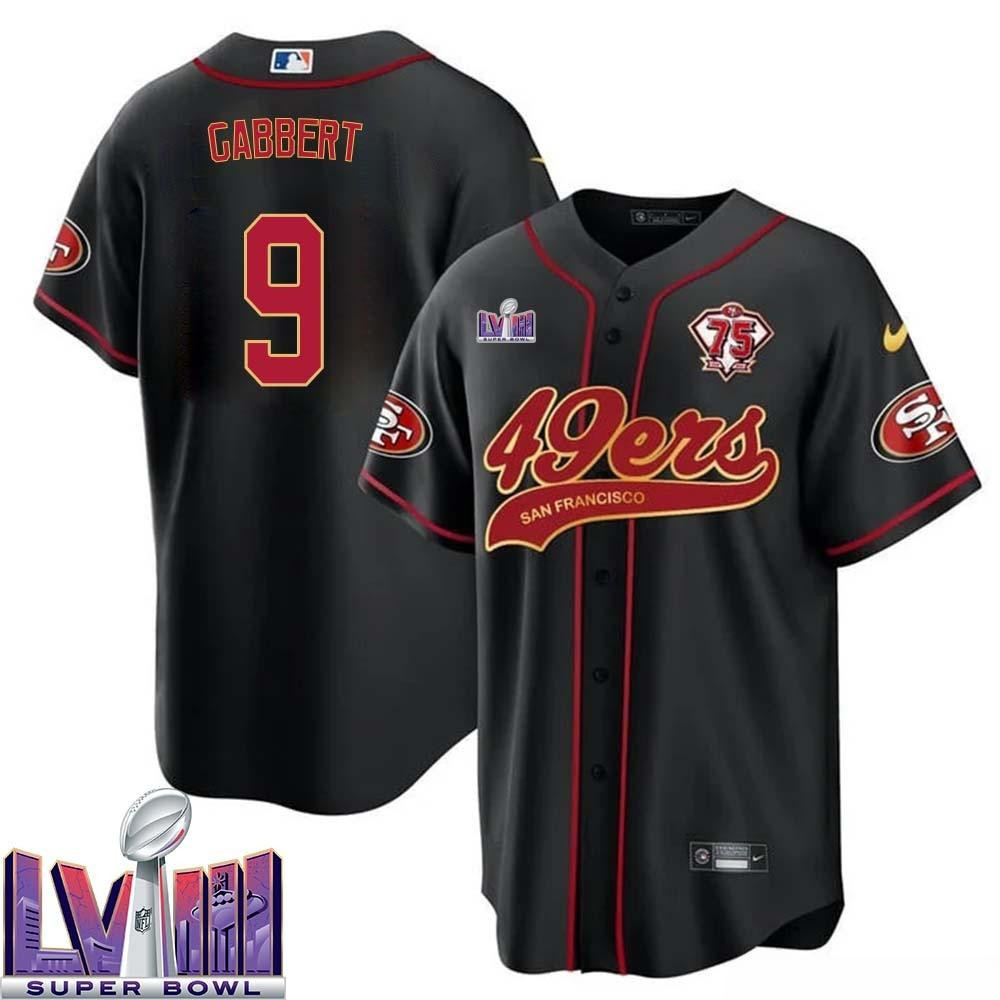 Blaine Gabbert 9 Kansas City Chiefs Super Bowl LVIII Baseball Men Jersey - Black