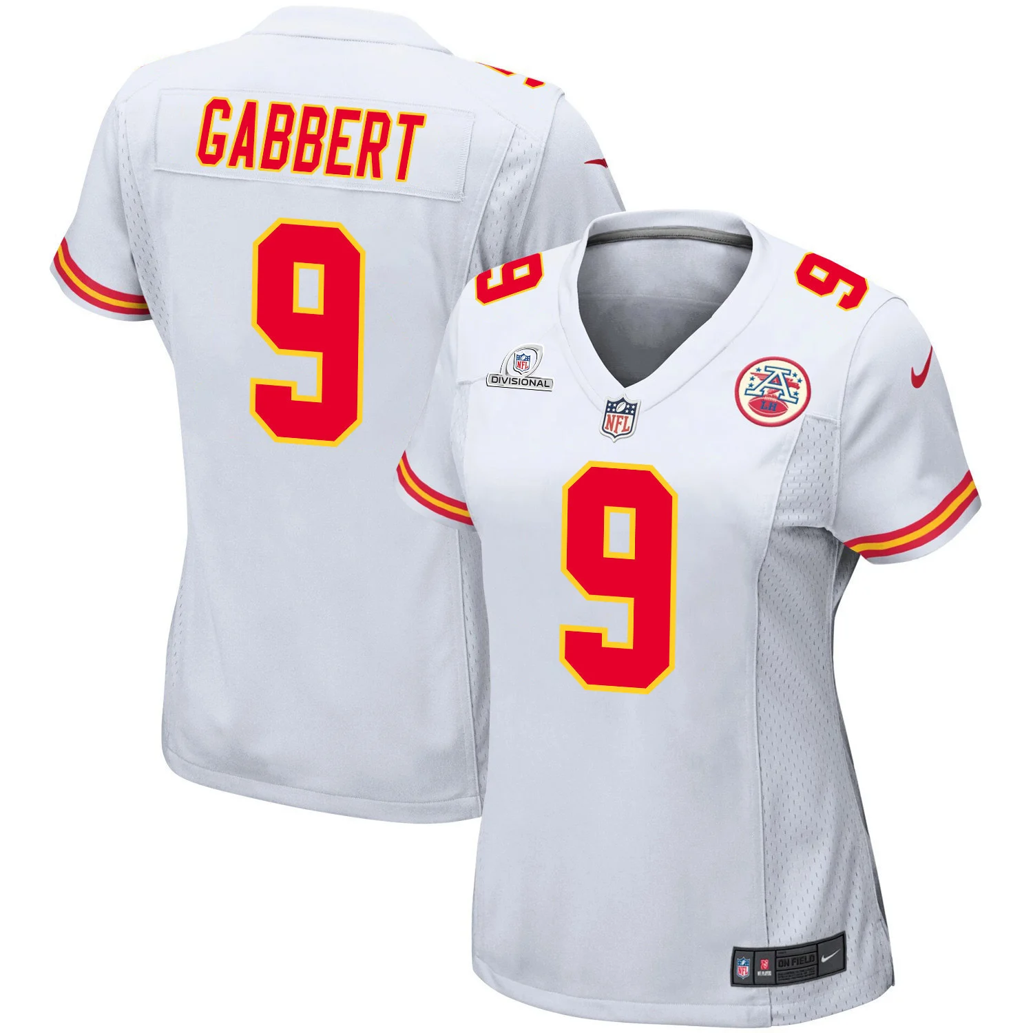 Blaine Gabbert 9 Kansas City Chiefs Super Bowl LVIII Patch Game Women Jersey - White