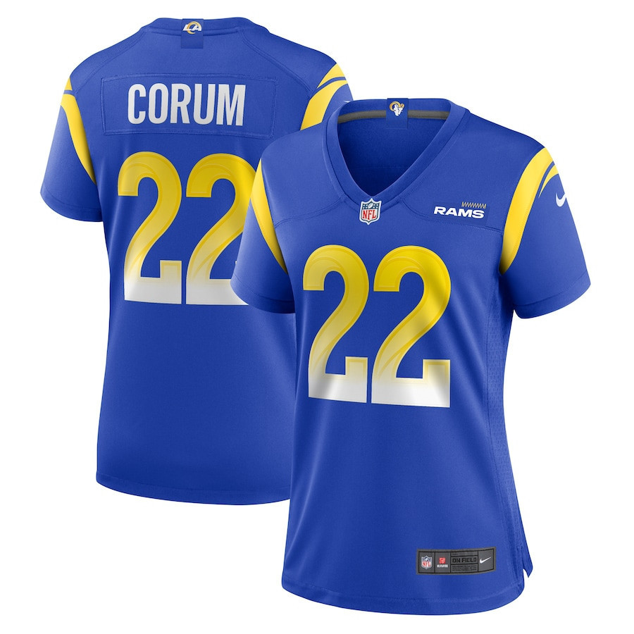 Blake Corum 22 Los Angeles Rams Game Women Jersey - Royal