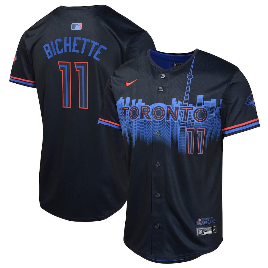 Bo Bichette 11 Toronto Blue Jays 2024 City Connect Limited YOUTH Jersey - Navy