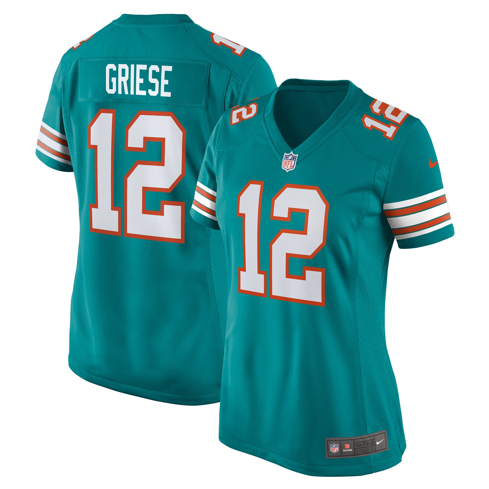 Bob Griese Miami Dolphins Women's Retired Player Jersey - Aqua
