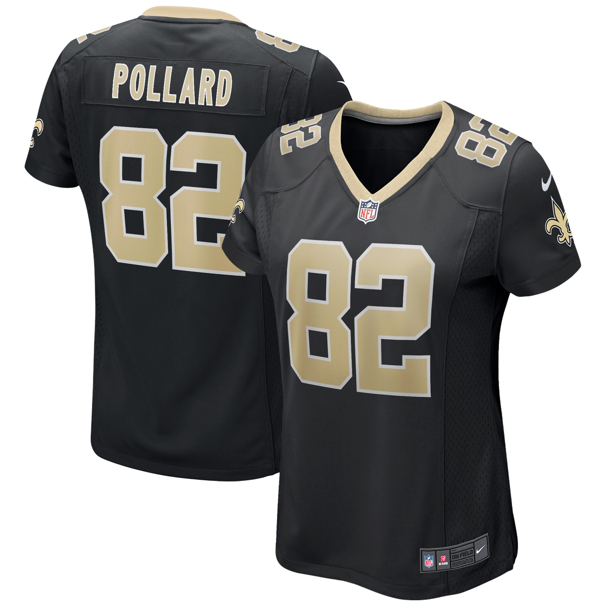 Bob Pollard New Orleans Saints Women's Game Retired Player Jersey - Black