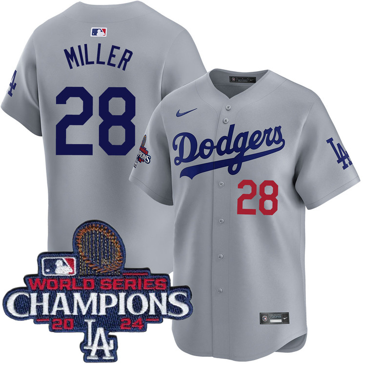 Bobby Miller Los Angeles Dodgers Alternate Road Limited World Series Champions Jersey