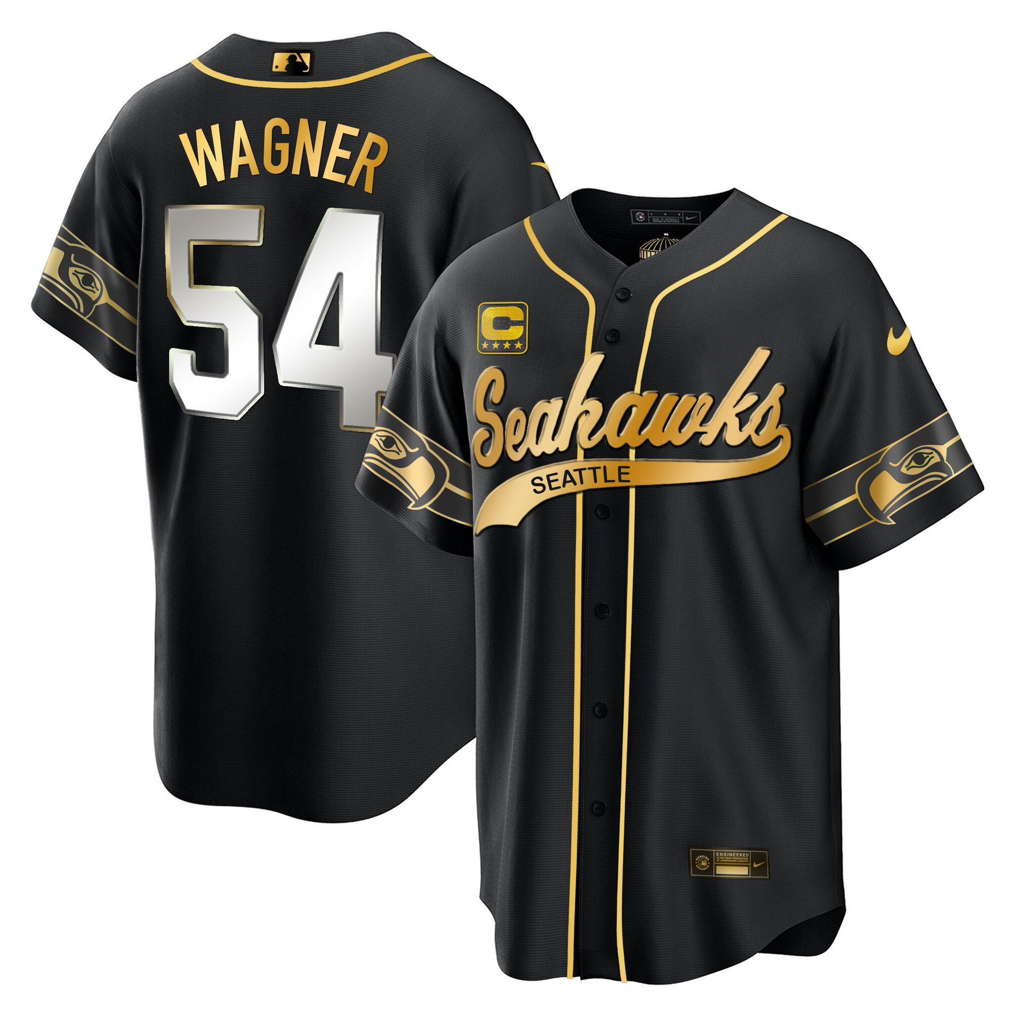 Bobby Wagner 54 Seattle Seahawks Throwback Men Jersey - Black Limited