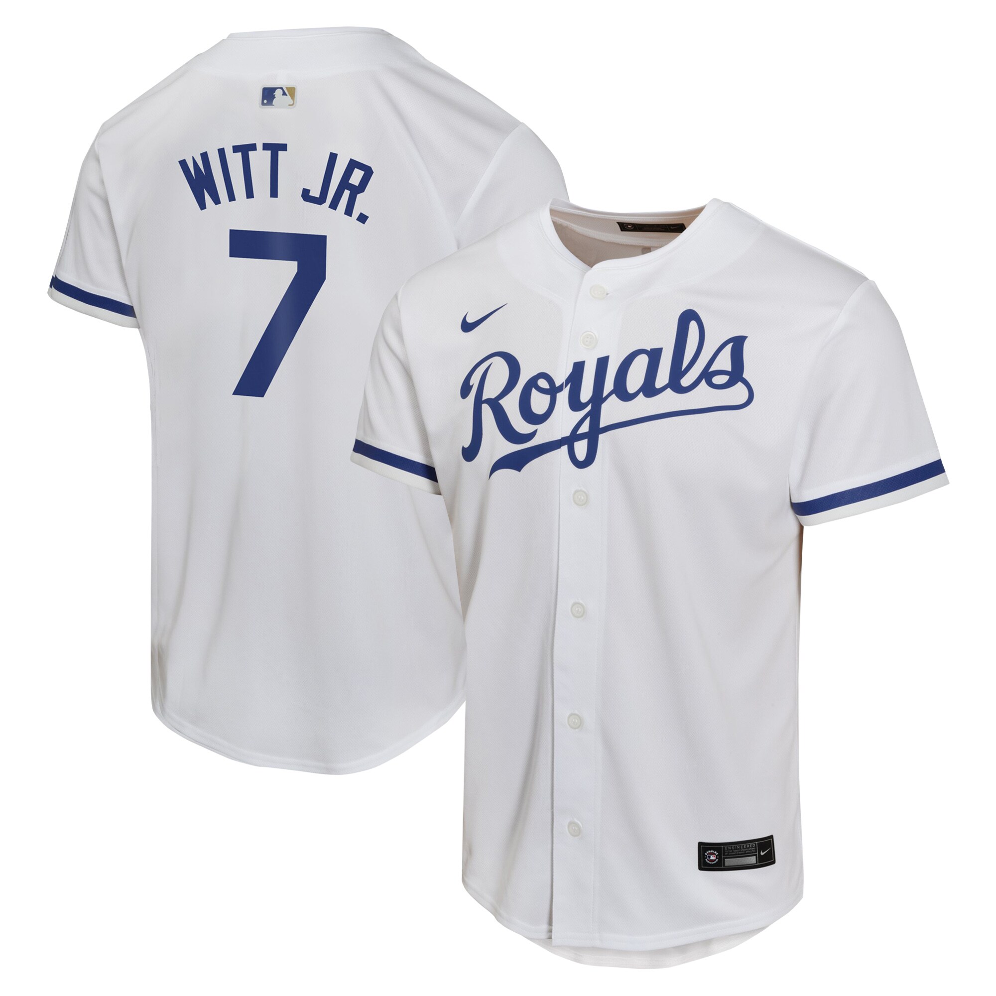 Bobby Witt Jr. Kansas City Royals Youth Home Game Player Jersey - White