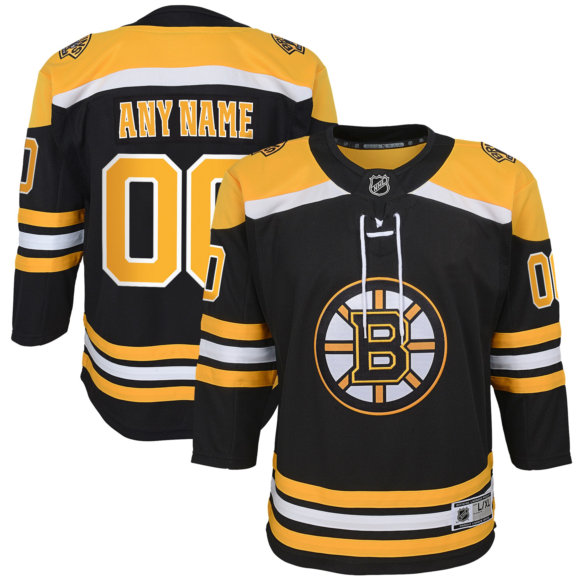 Boston Bruins Youth Home Custom Premier Jersey - Black