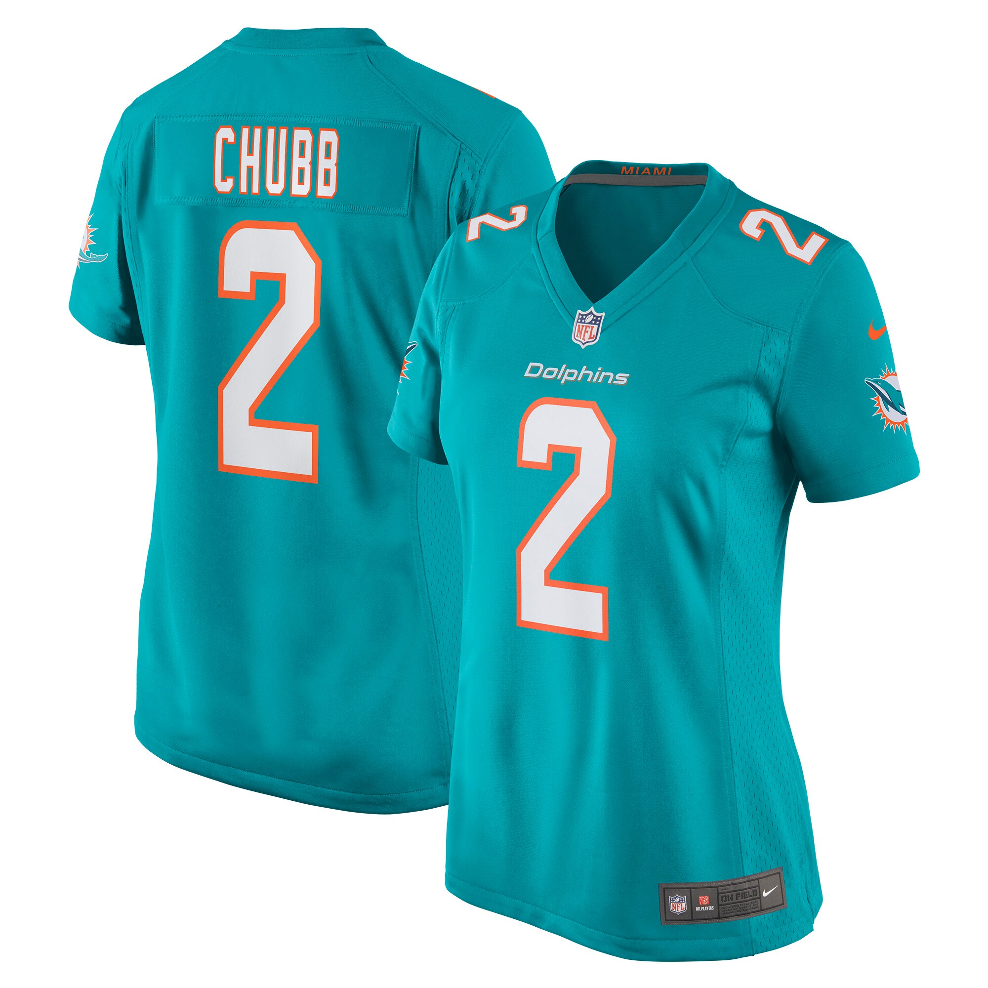 Bradley Chubb Miami Dolphins Women's Game Player Jersey - Aqua