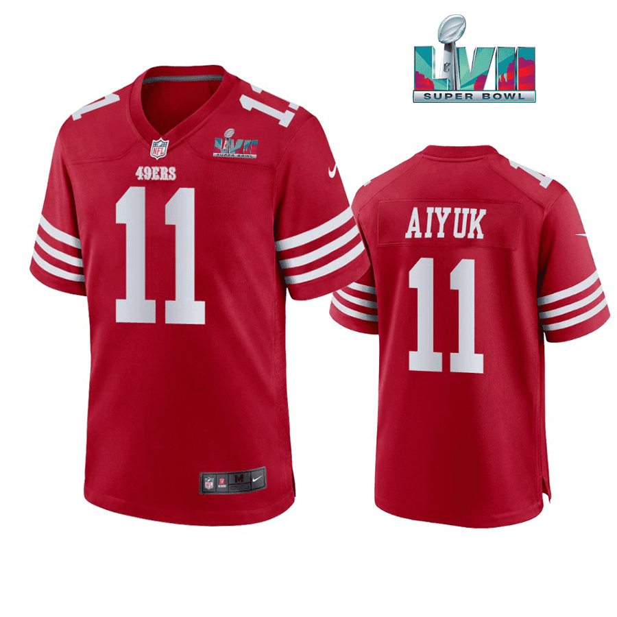 Brandon Aiyuk 11 San Francisco 49Ers Super Bowl LVII Men Game Jersey- Scarlet
