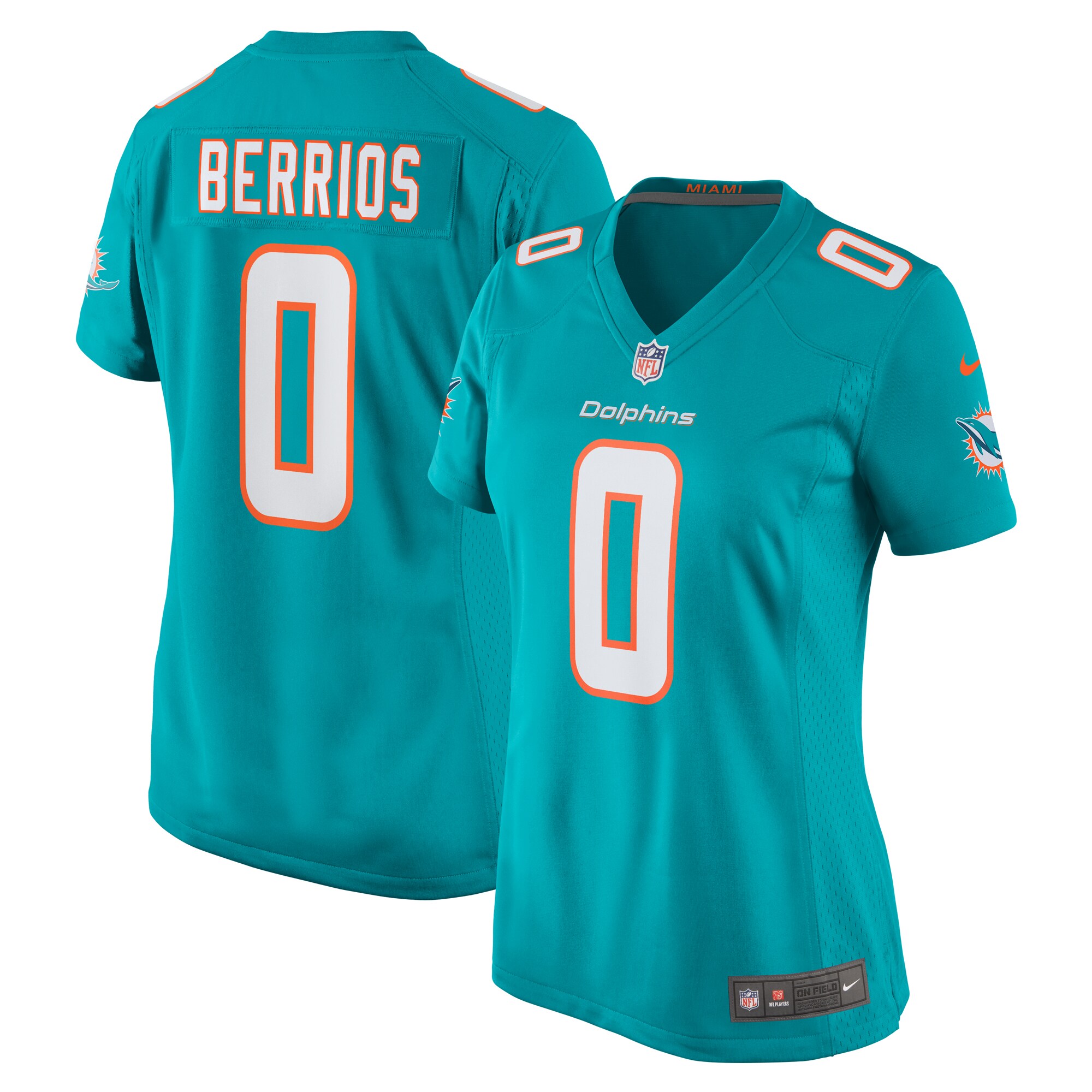 Braxton Berrios Miami Dolphins Women's Game Jersey - Aqua