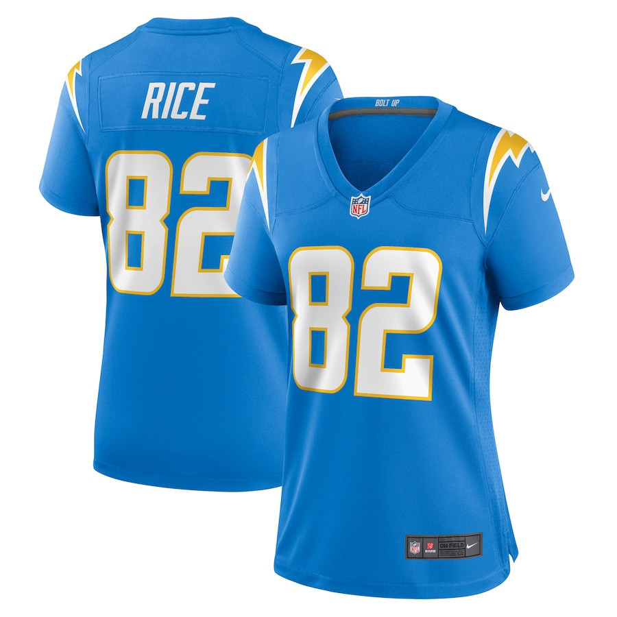 Brenden Rice 82 Los Angeles Chargers Women's Game Jersey - Powder Blue