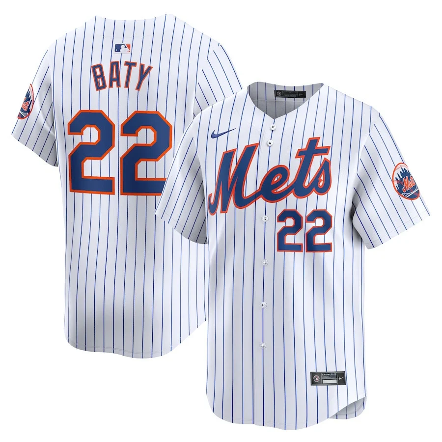 Brett Baty 22 New York Mets Home Limited Player Men Jersey - White