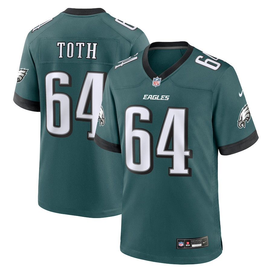 Brett Toth 64 Philadelphia Eagles Game Men Jersey - Midnight Green