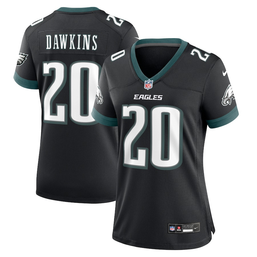 Brian Dawkins 20 Philadelphia Eagles Alternate Game Women Jersey - Black