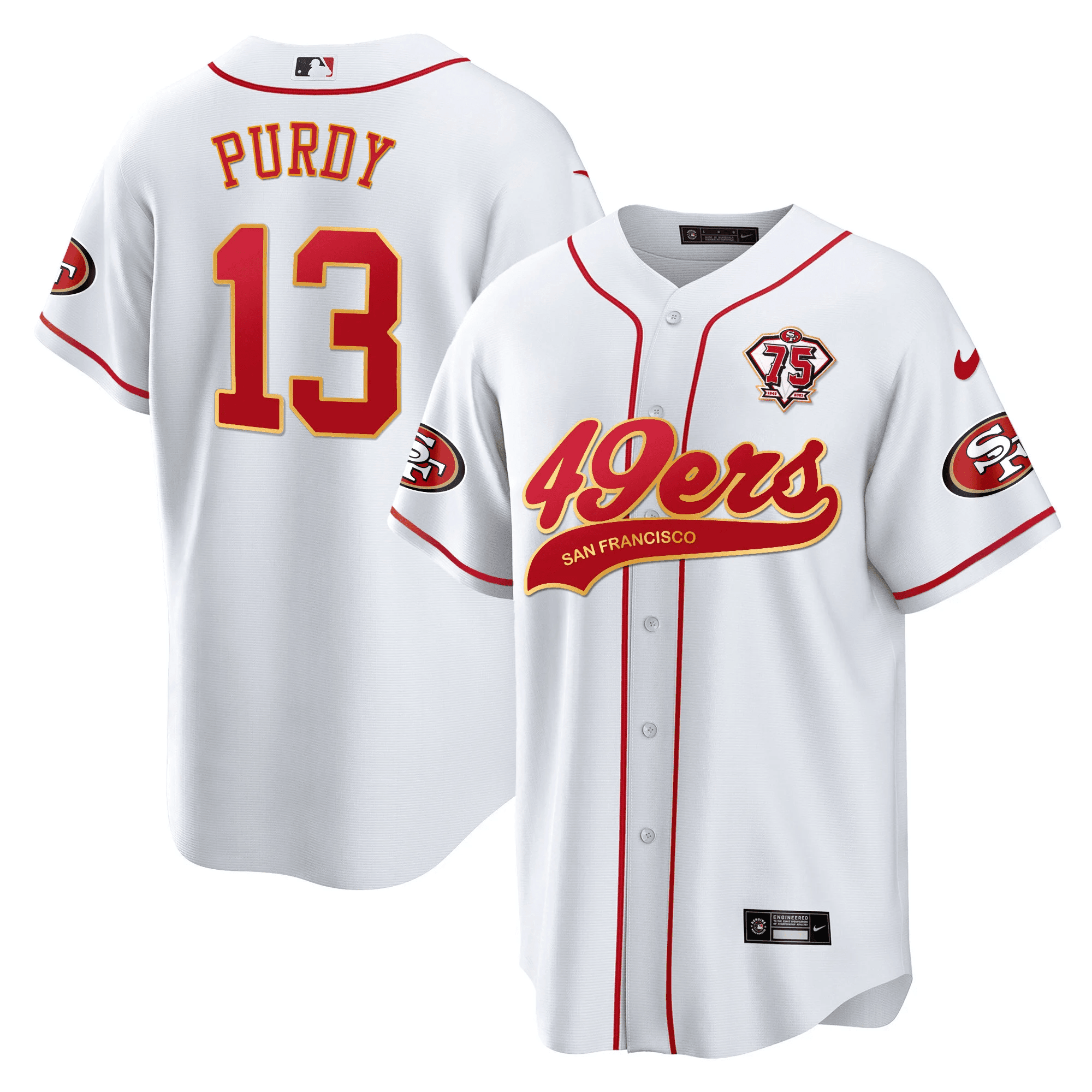 Brock Purdy 13 San Francisco 49ers Baseball Men Jersey - White