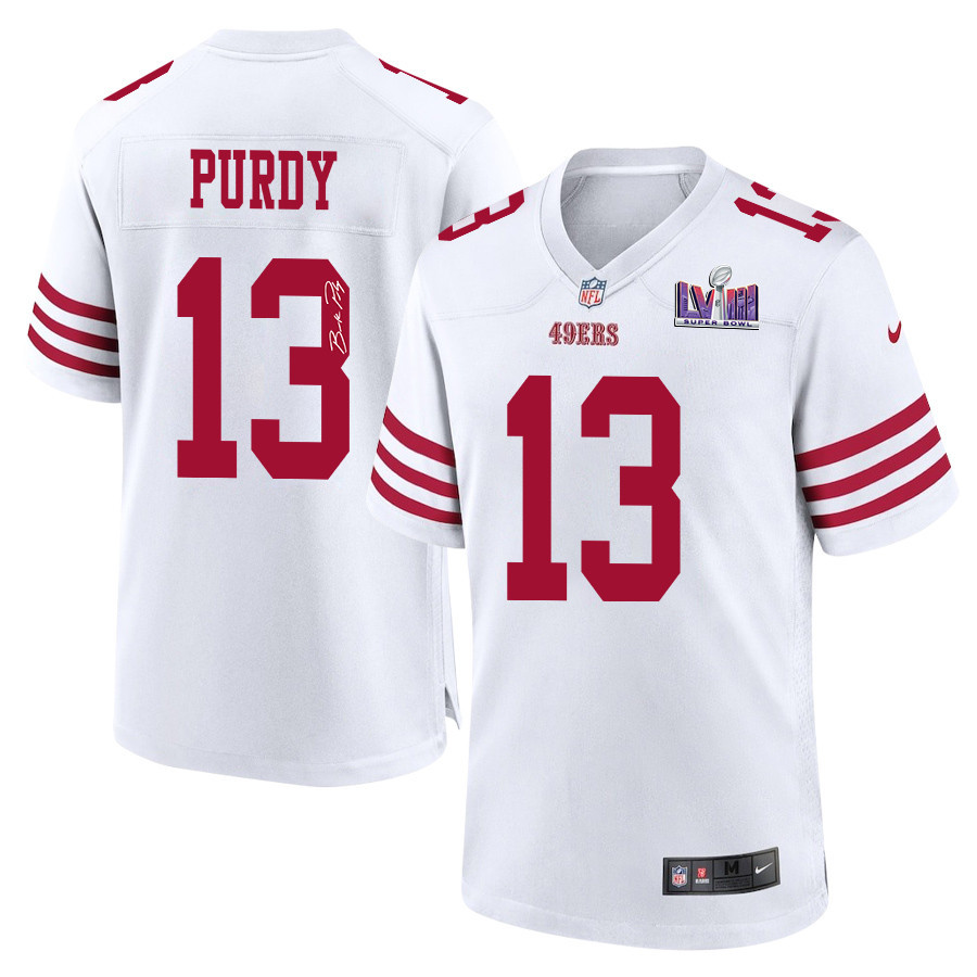 Brock Purdy 13 Signed San Francisco 49ers Super Bowl LVIII Game Men Jersey - White