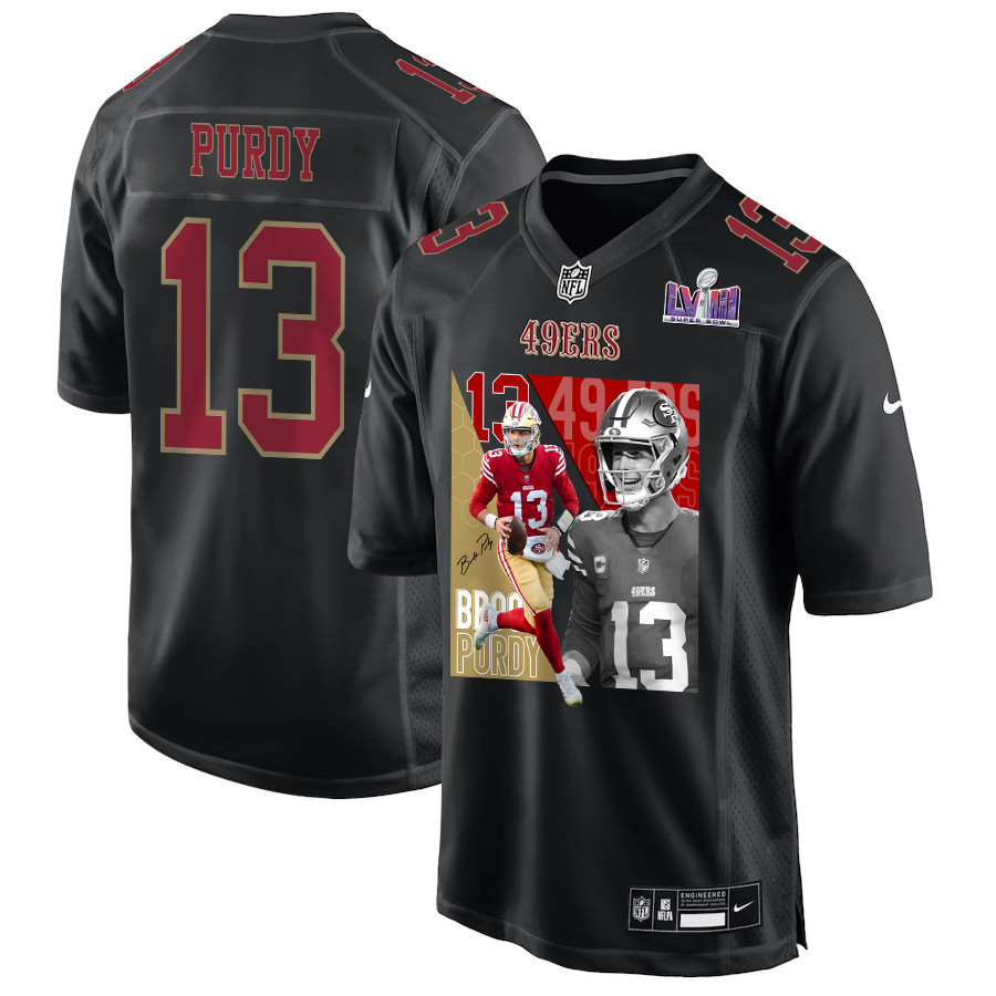 Brock Purdy 13 Signed San Francisco 49ers The Son of Steel Fashion Game Men Jersey - Carbon Black