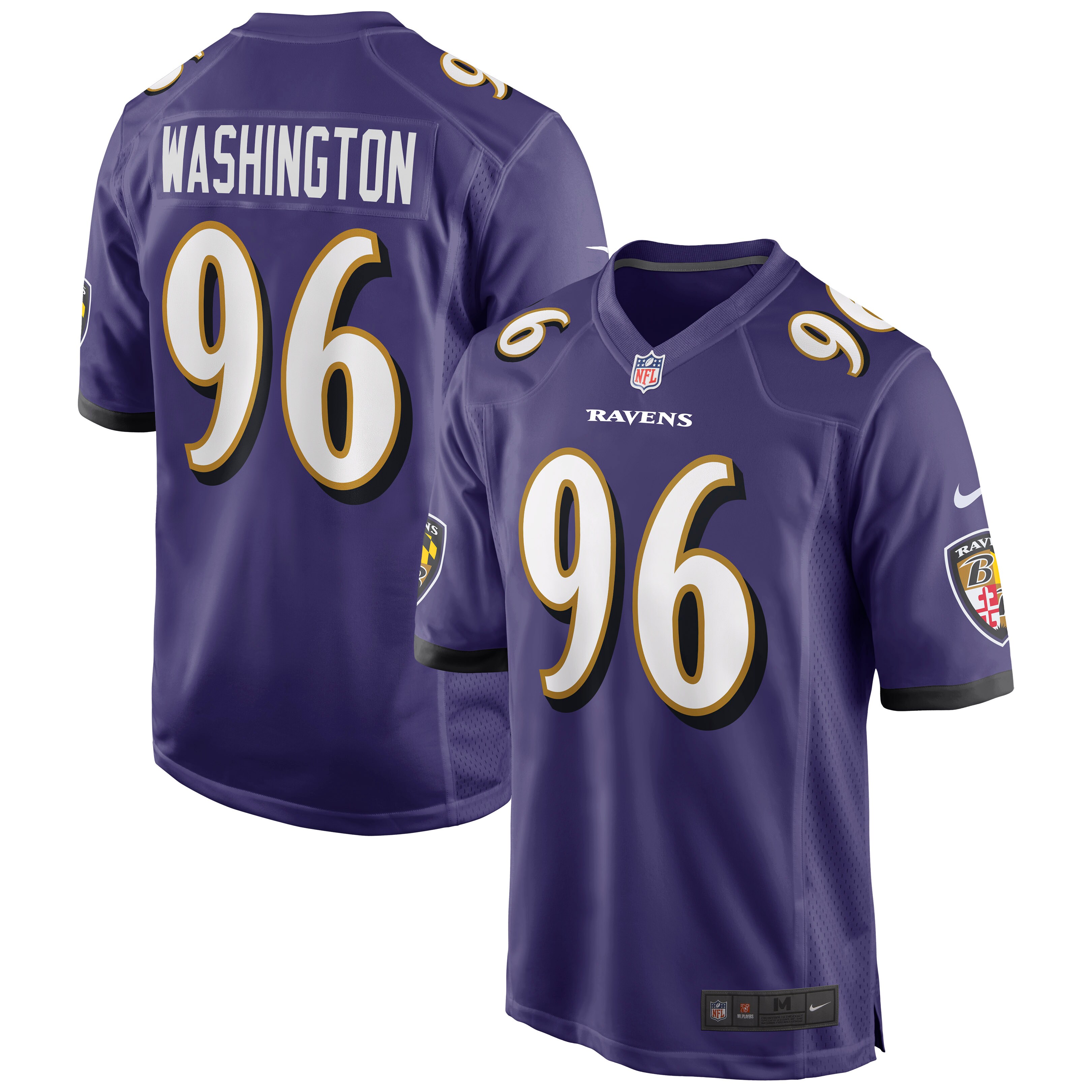 Broderick Washington Baltimore Ravens Game Player Jersey - Purple