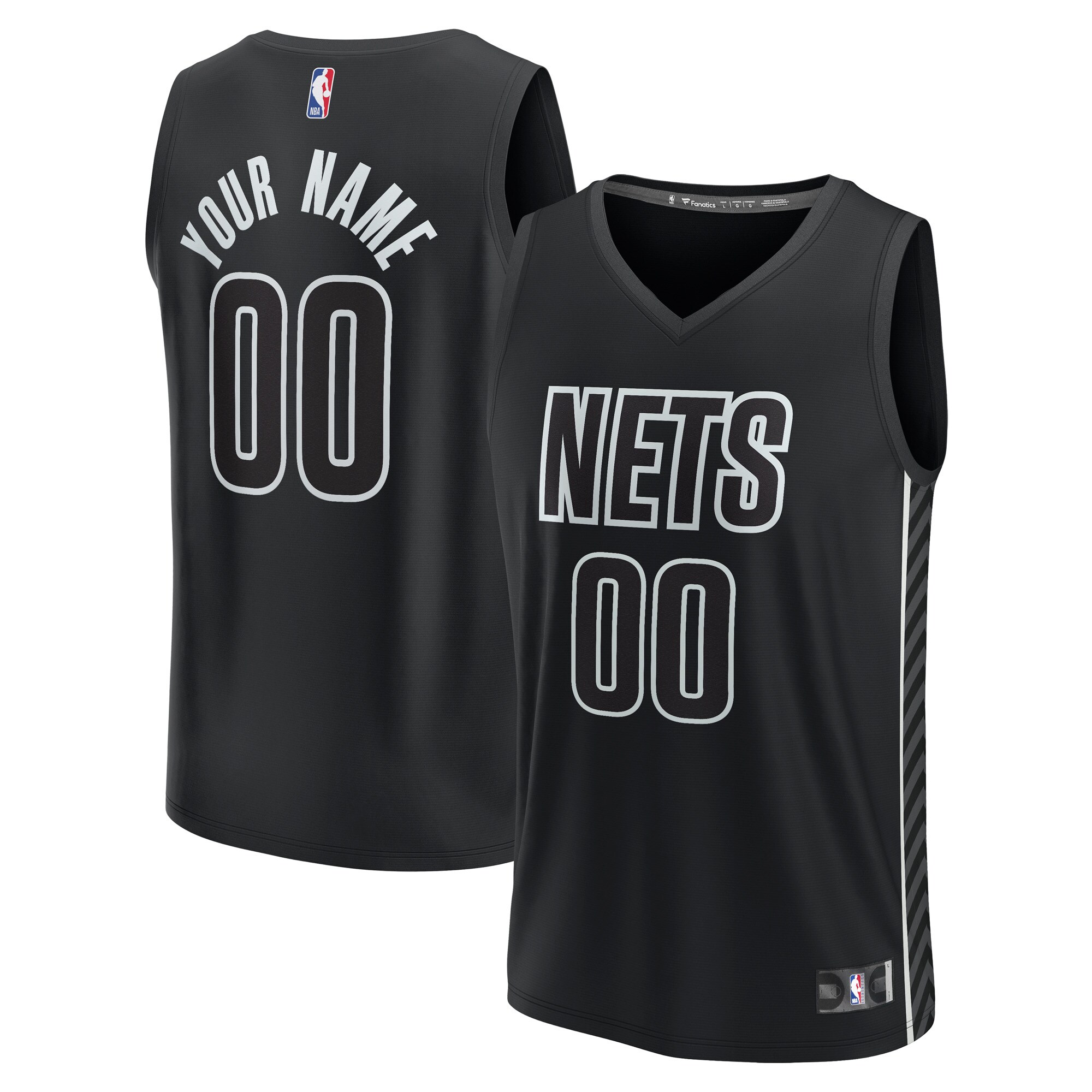 Brooklyn Nets Fanatics Custom Fast Break Jersey - Statement Edition - Black