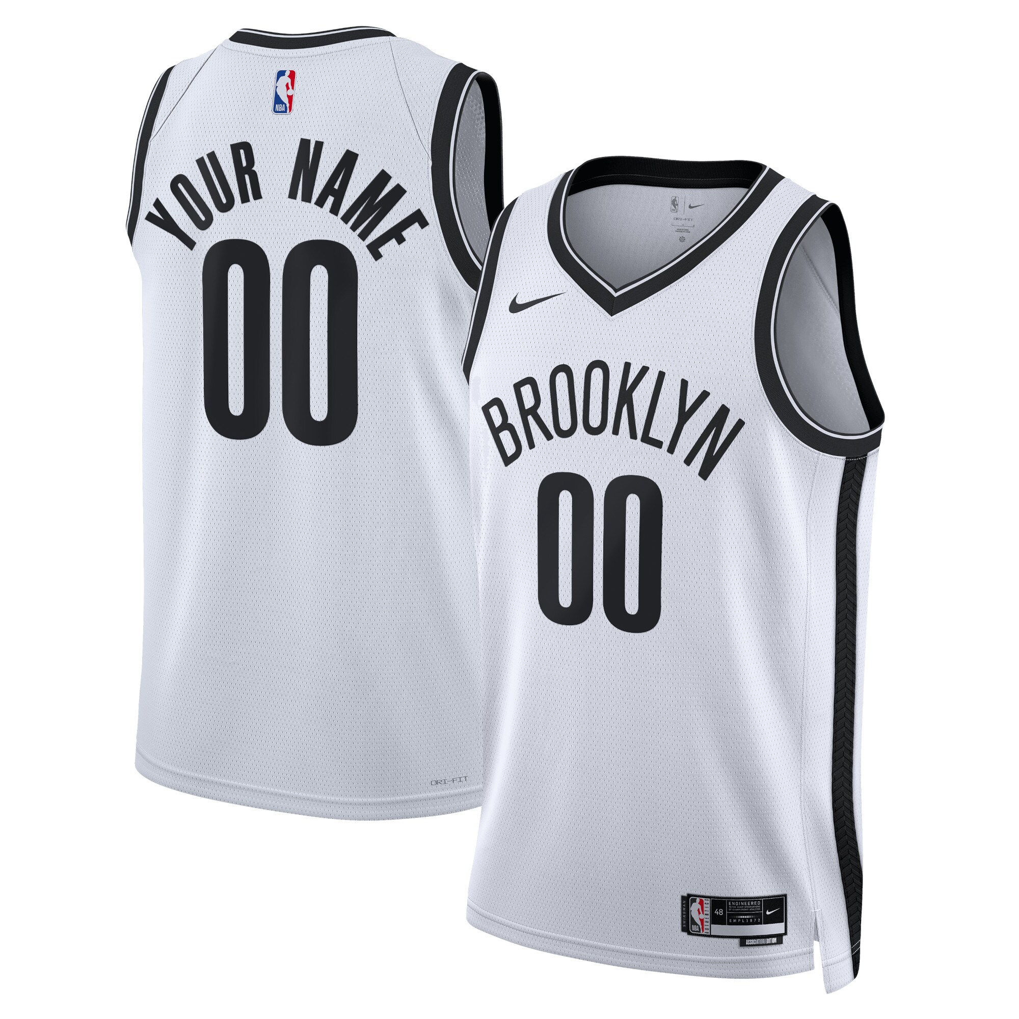 Brooklyn Nets Unisex Swingman Custom Jersey White - Association Edition