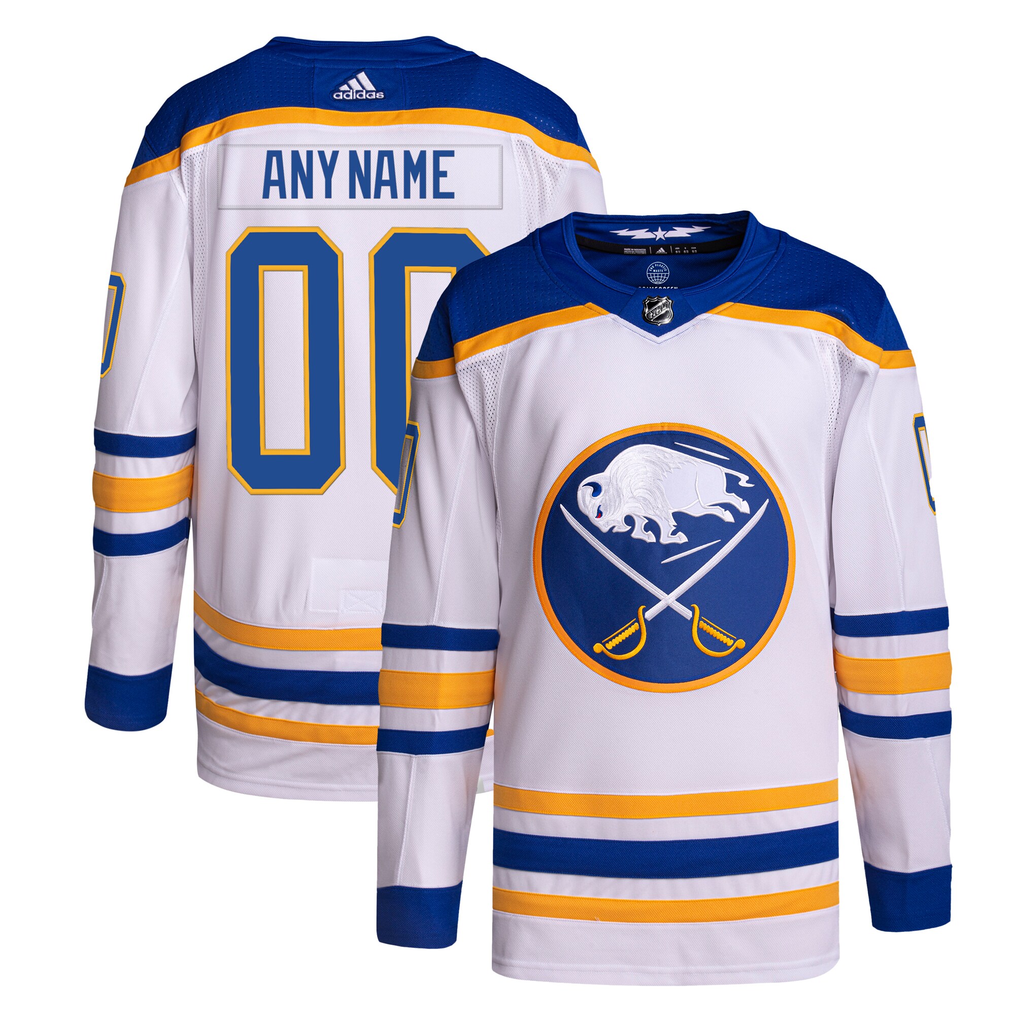 Buffalo Sabres adidas Away Primegreen Authentic Custom Jersey - White