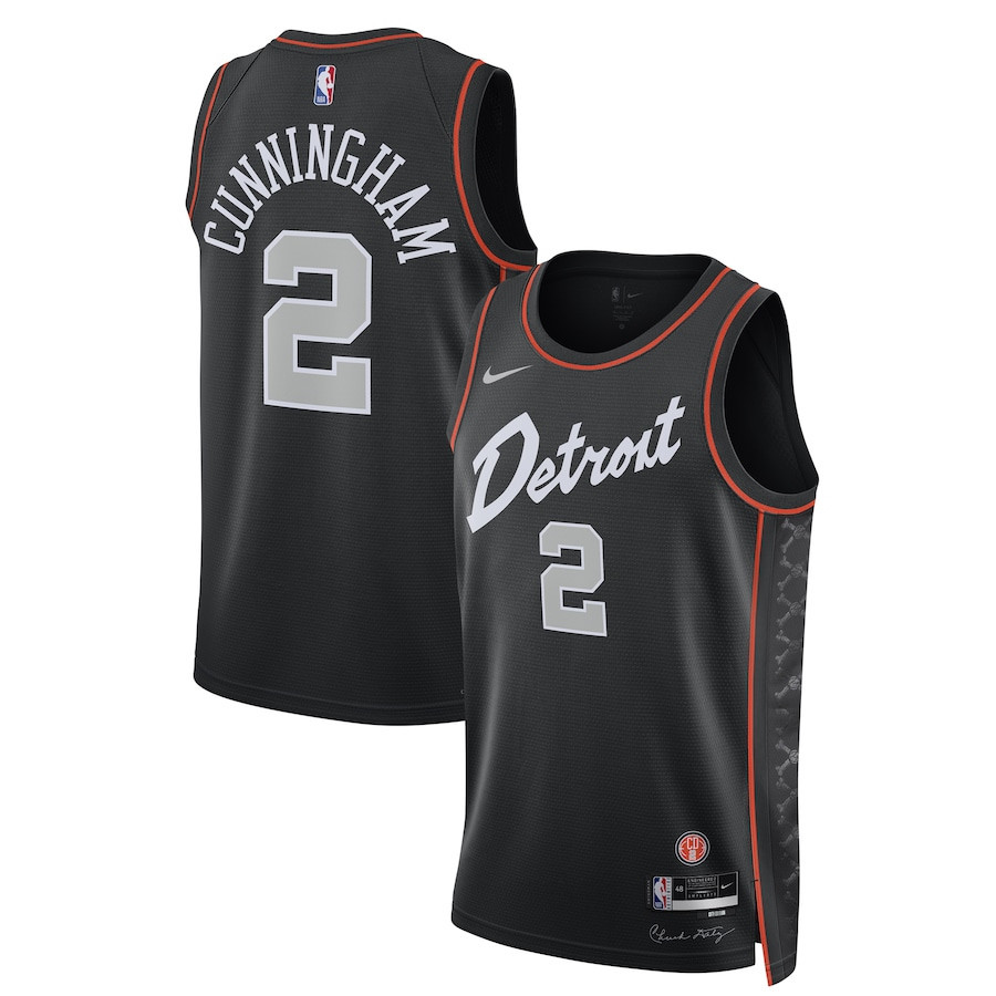 Cade Cunningham 2 Detroit Pistons 2023/24 Swingman Jersey - City Edition - Unisex Black