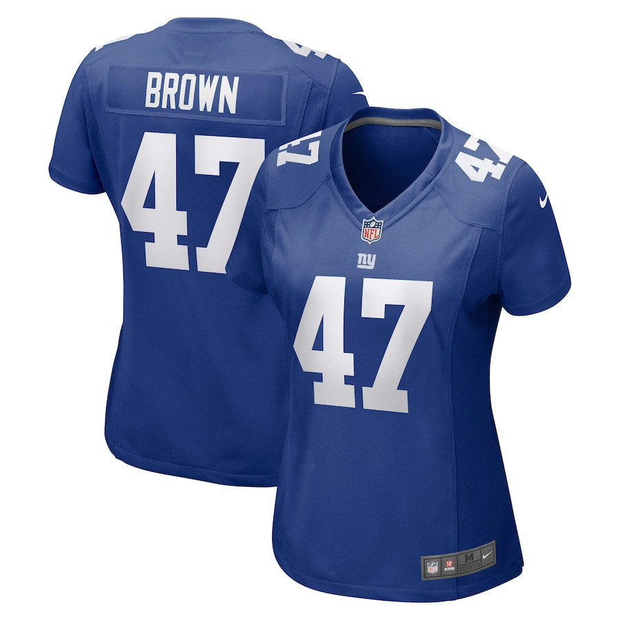 Cam Brown 47 New York Giants Women Game Jersey - Royal
