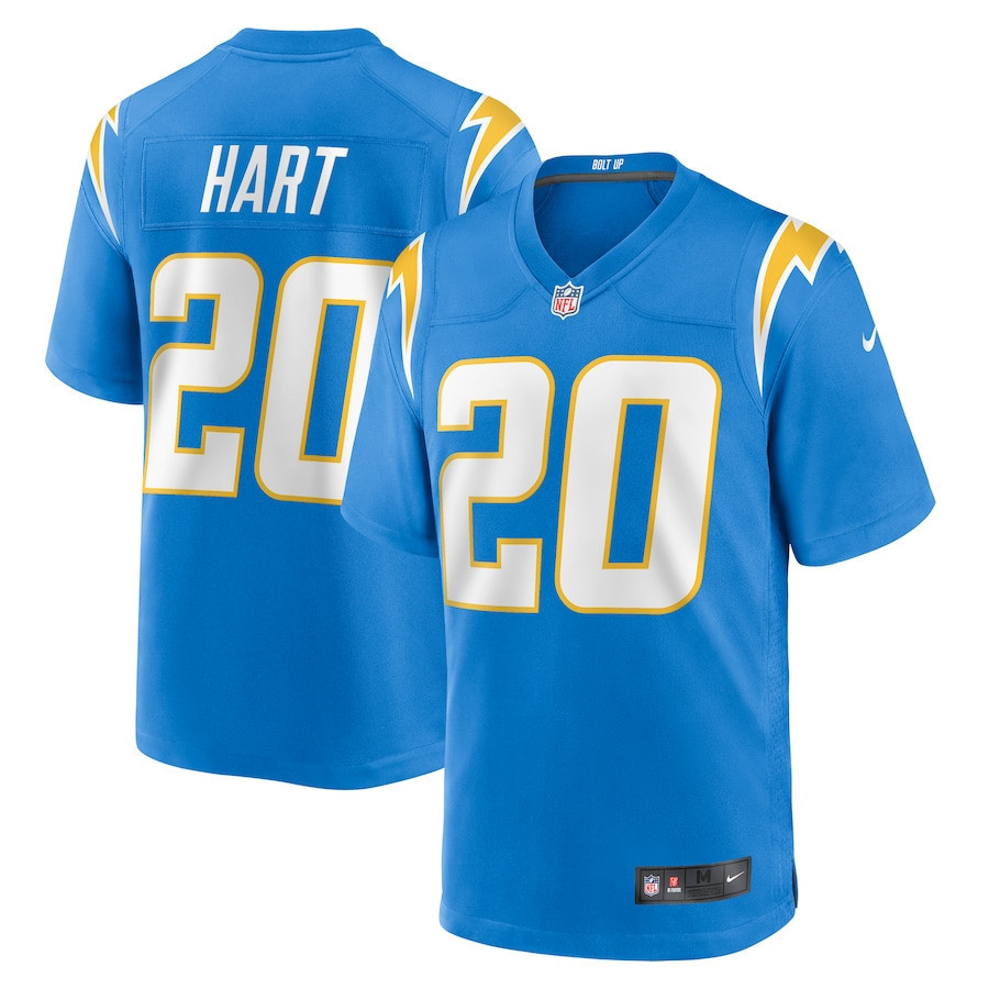 Cam Hart 20 Los Angeles Chargers Team Game Men Jersey - Powder Blue