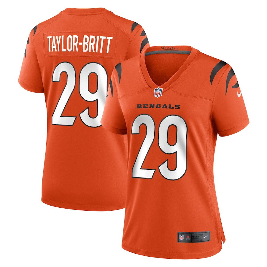 Cam Taylor-Britt 29 Cincinnati Bengals Alternate Game Women Jersey - Orange