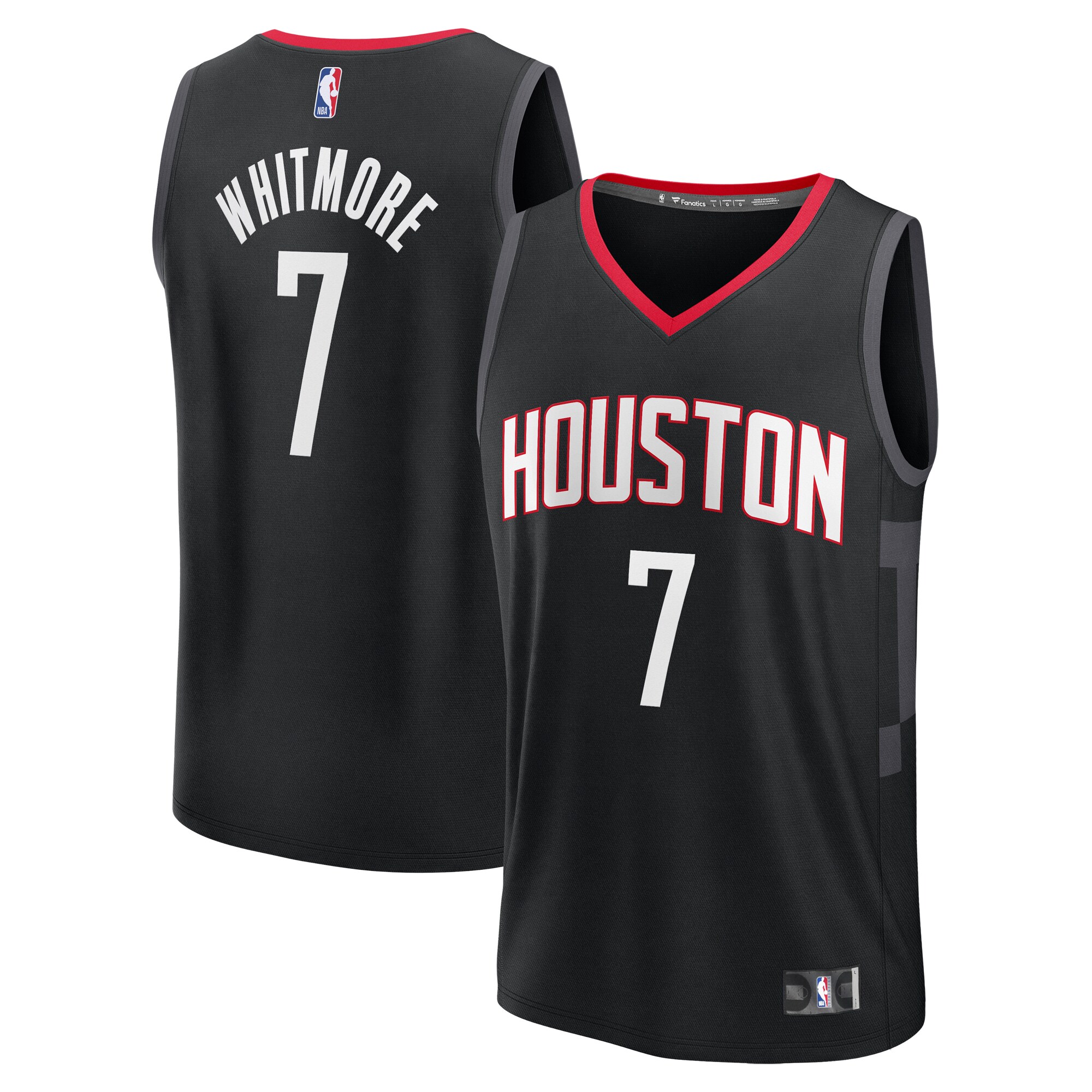 Cam Whitmore Houston Rockets Fanatics Youth Fast Break Replica Player Jersey - Statement Edition - Black