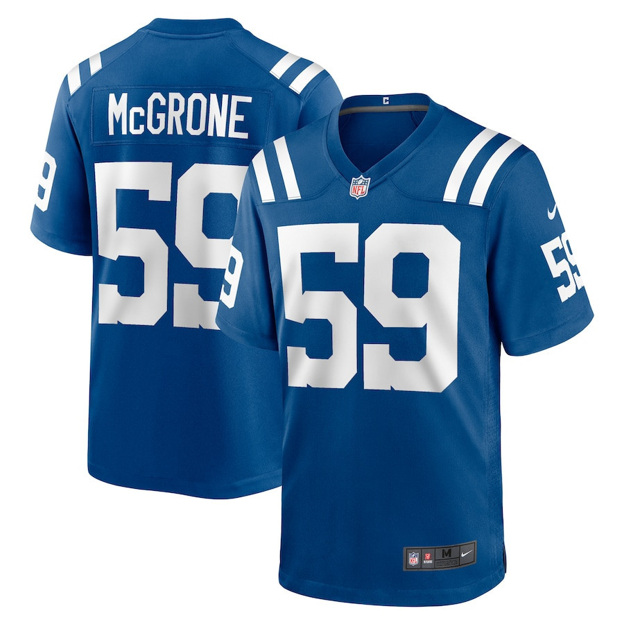 Cameron McGrone 59 Indianapolis Colts Men Team Game Jersey - Royal