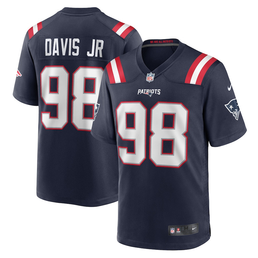 Carl Davis Jr. 98 New England Patriots Men Game Jersey - Navy